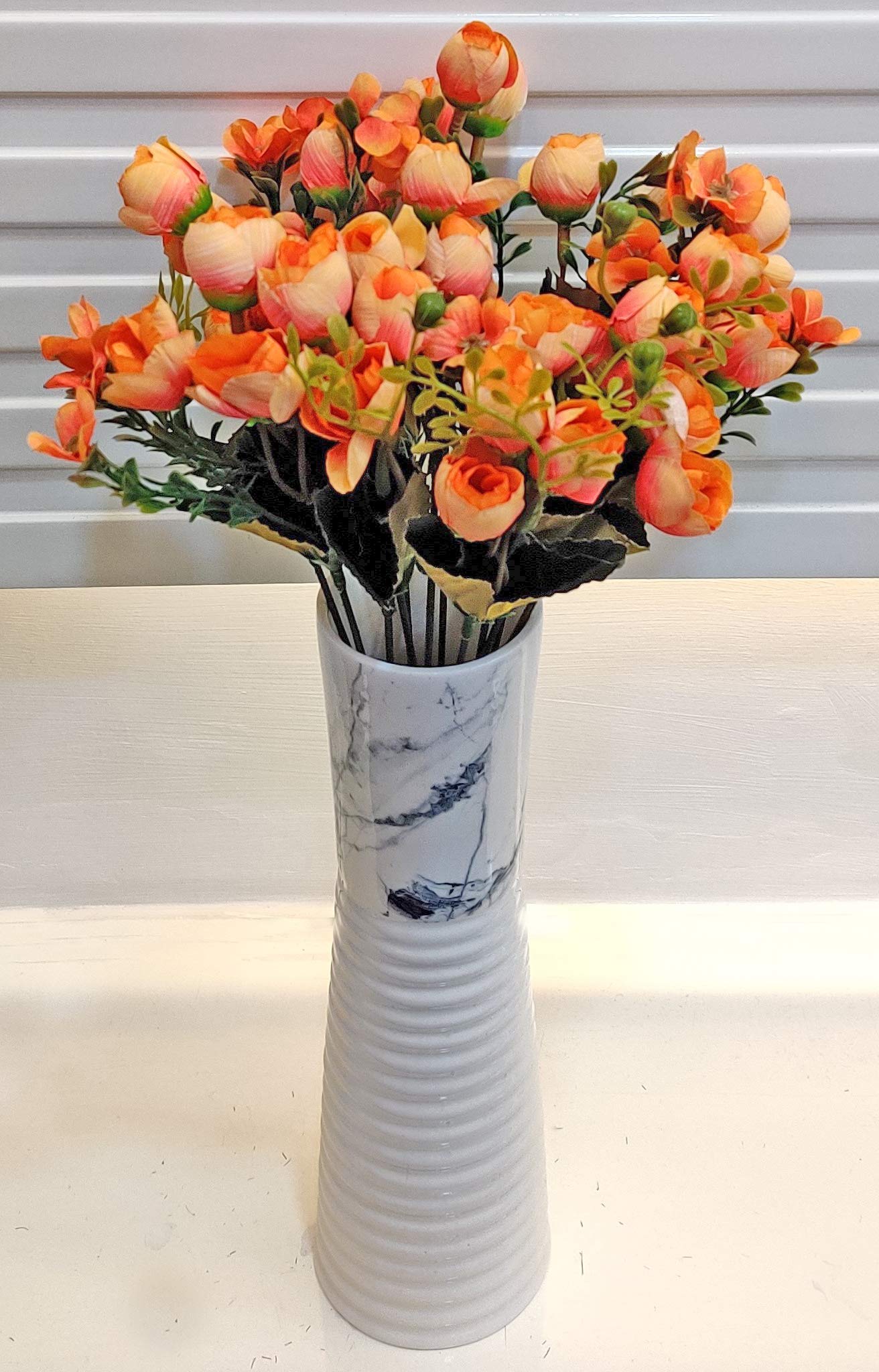 ARTSY® Artificial Flowers for Home Decoration Tulip Bunch Dry Cut Finish Small Size Bunch, Without vase, Orange, Combo, Pack of 1 Piece