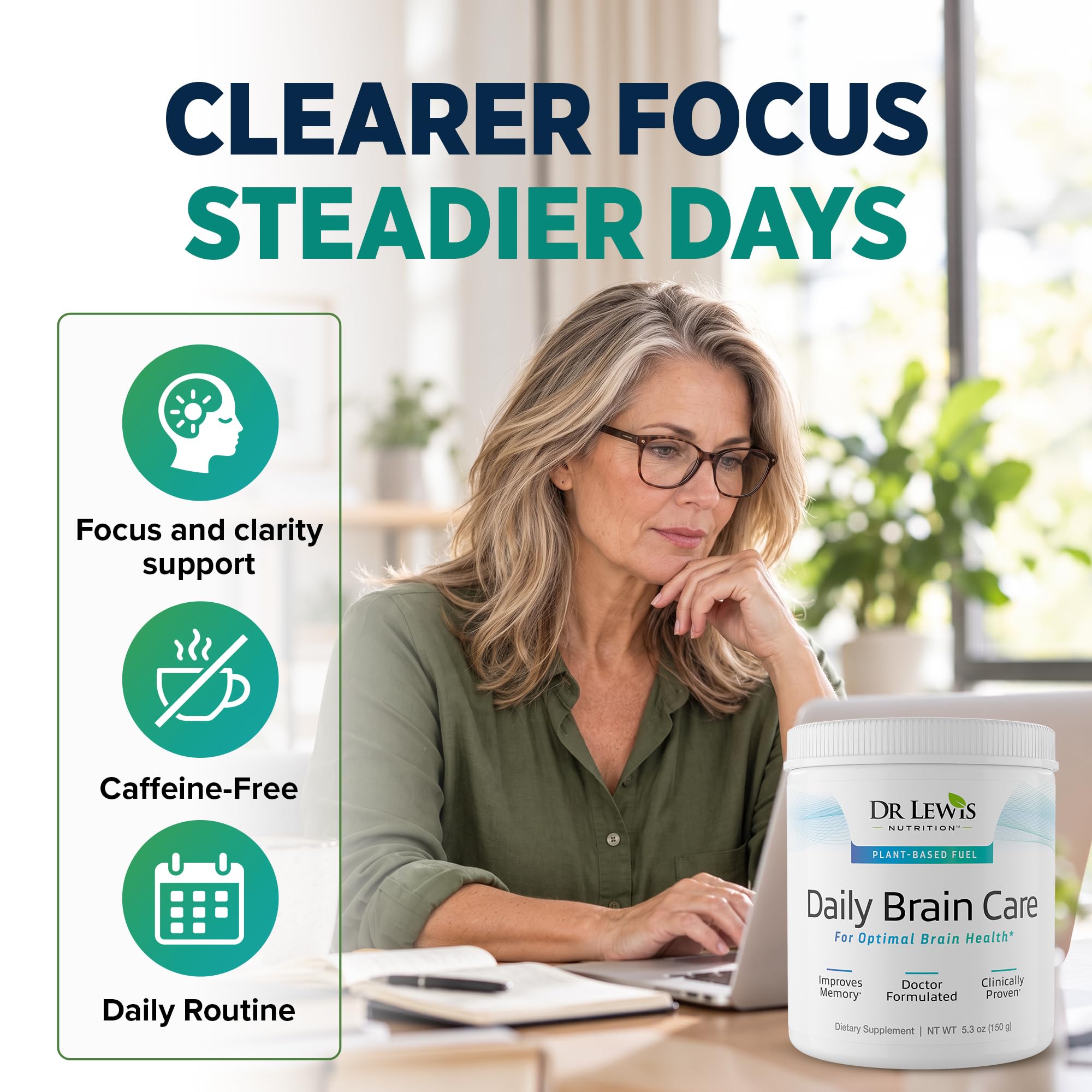 Brain Supplements for Memory and Focus, Nootropic Powder — Amazon image 2
