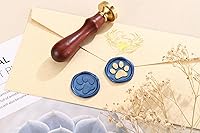 Vista 2 de Bonito sello de cera de pata de perro, sello de cera de sellado vintage Yoption ideal para adornar tarjetas de Navidad, sobres, invitaciones