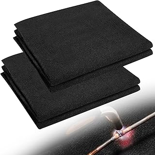 HVAC Tools 3200℉ Fire Resistant Welding Blanket Fireproof - 12" x 36" Rectangular Carbon Felt Soldering Mat, 5mm Thicken Flame Retardant Insulation Pad (2 Pcs)