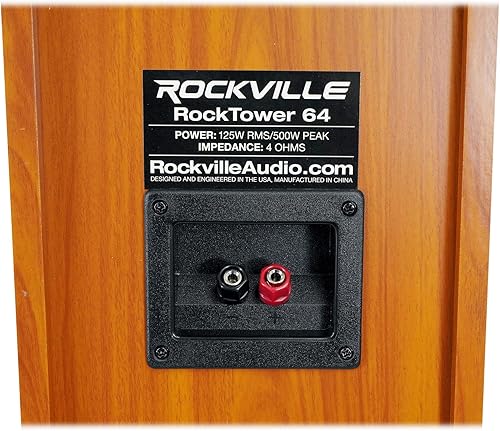 Miniatura 8 de Rockville (1) RockTower 64C Classic Home Audio Tower Altavoz Pasivo 4 Ohm