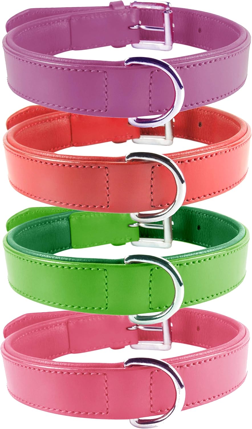 Ace Dog Collars Comfy Padded Leather Dog Collar Lined with Lamb's