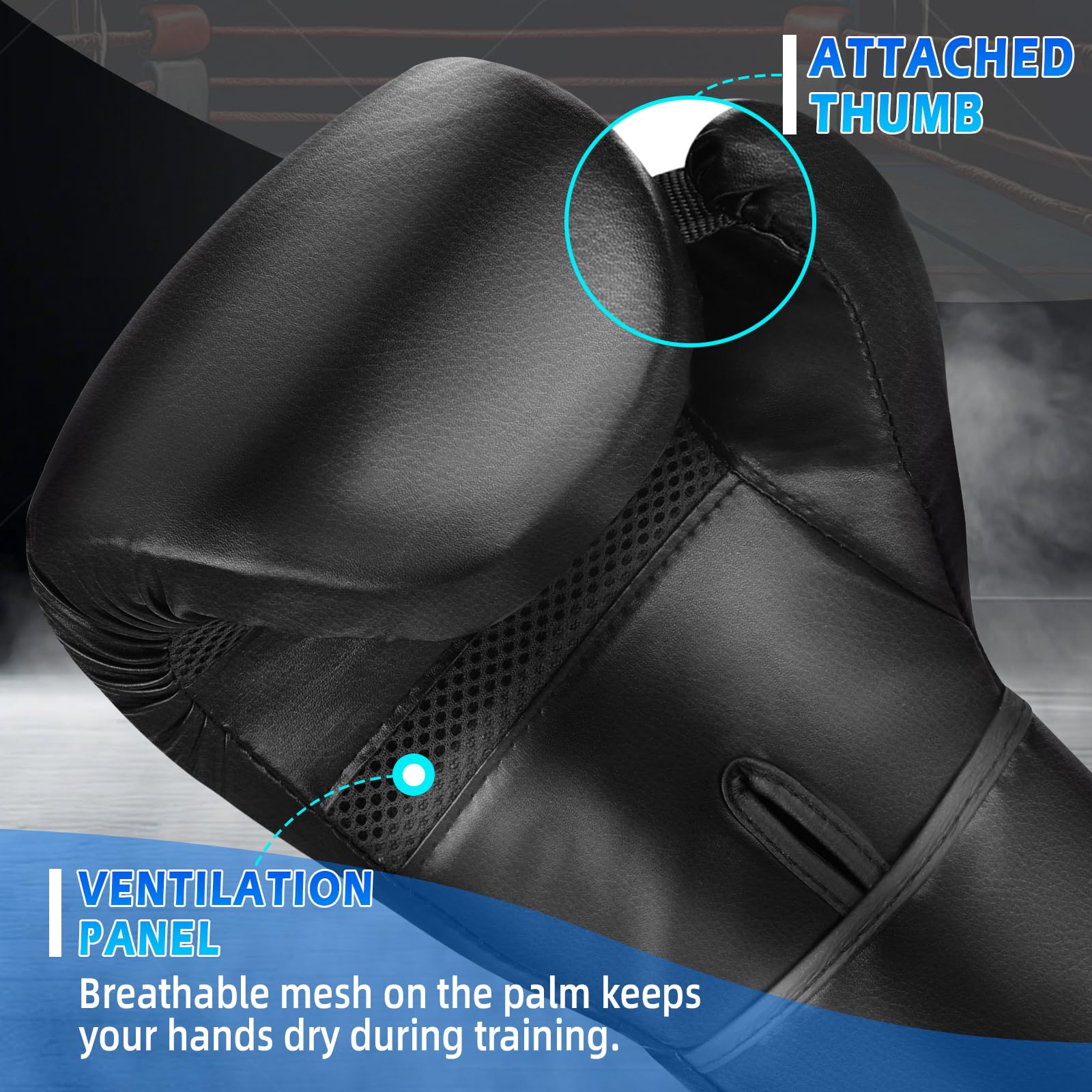 Boxing Gloves for Men and Women, Pro Training Sparring Muay Thai Gloves, Adults Heavy Punching Bag Gloves for Boxing Kickboxing Mixed Martial Arts MMA Training, Multi Layered, Ventilated