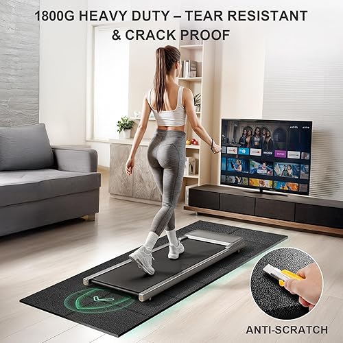 Miniatura 4 de Alfombrilla plegable para caminadora, tapete para equipo de ejercicio de bicicleta, 14 de pulgada de grosor, 68 x 24 pulgadas, antideslizante,