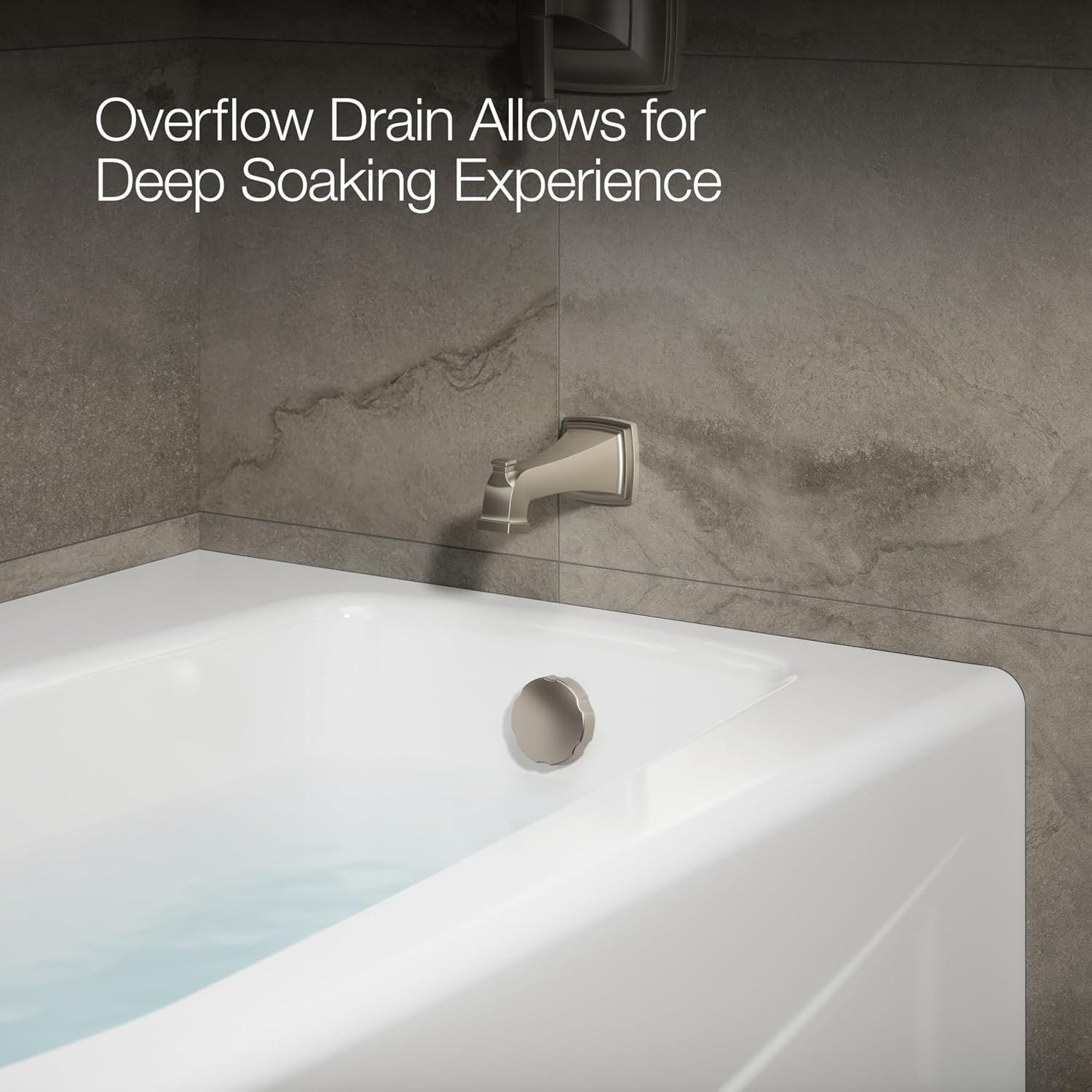KOHLER K-714-0 Villager Bath with 4-Inch Ledge and Right-Hand Drain, White