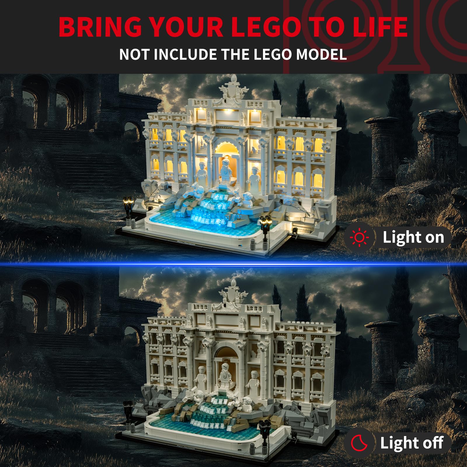 BRIKSMAX Light Kit for Lego21062 Trevi Fountain(Remote Control Version -Led-Innovative Led Lighting Compatible with Lego Architecture - Image 2