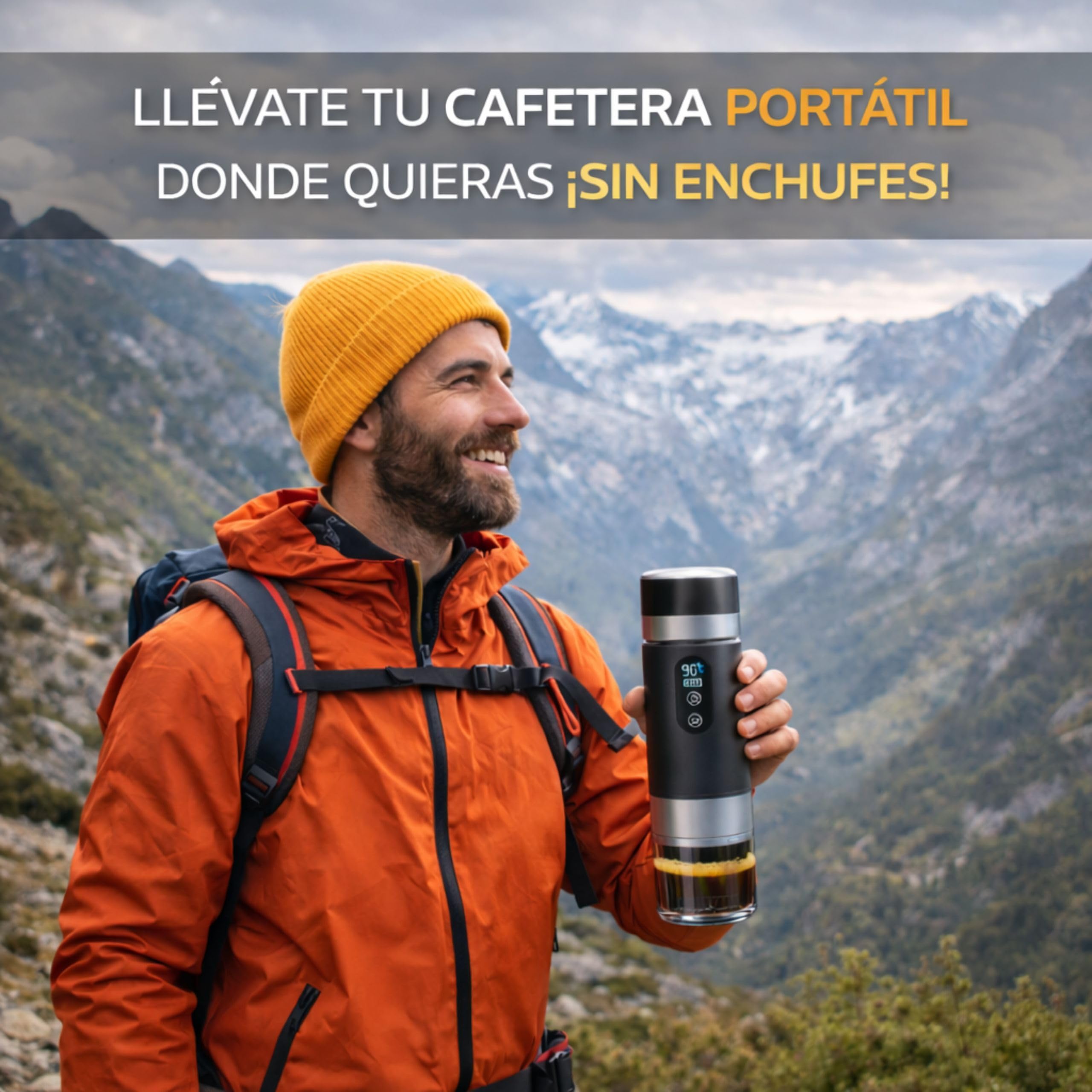 Cafetera Portatil Capsulas compatible Nespresso Dolce Gusto y Café Molido - Versión Mejorada 2026 - Coffe Machine - Maquina de Cafe Portátil Multicapsulas Universal 20 BAR Con Pantalla LED y 80ml