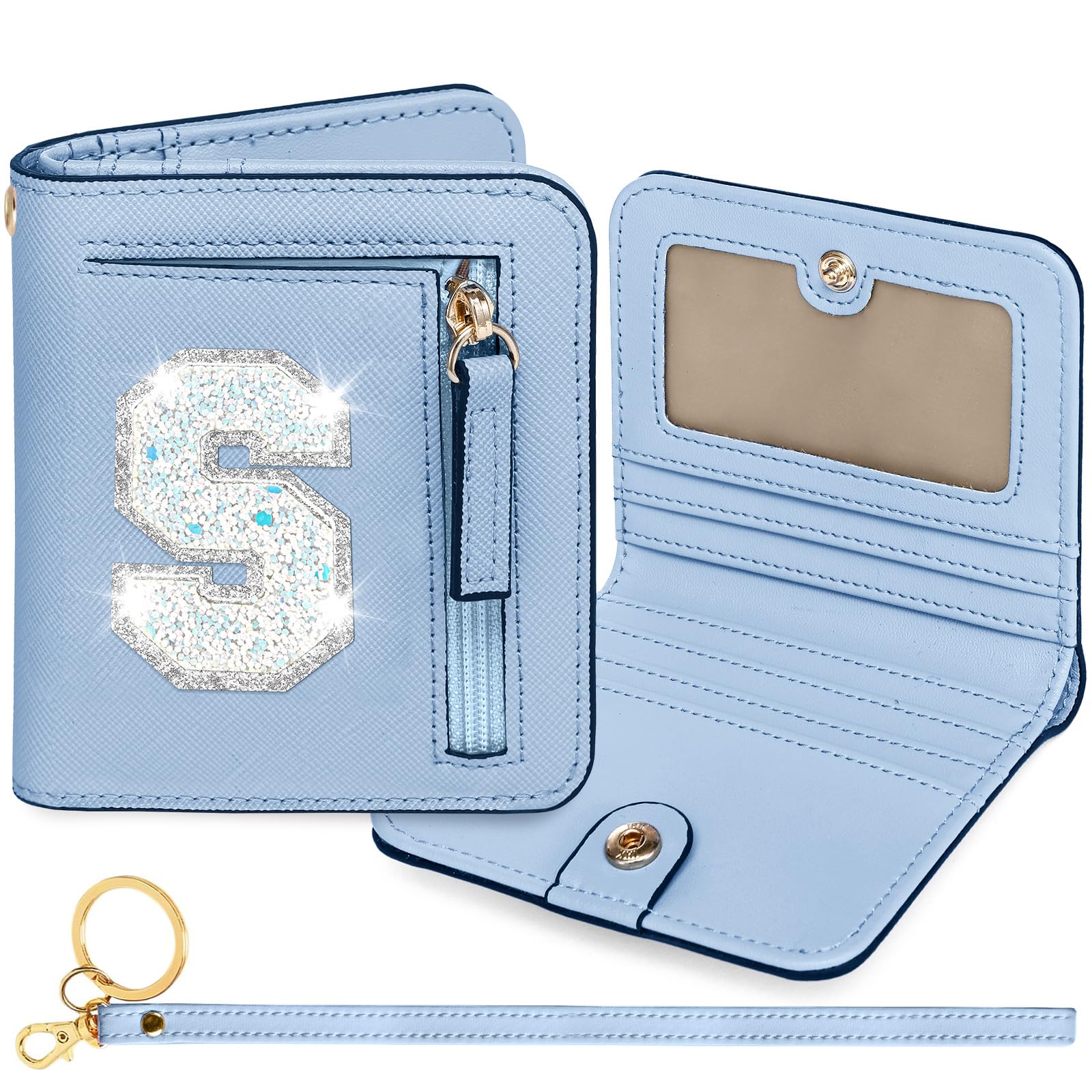 YQE Initial RFID Wallet Small Birthday Christmas Easter Stocking Stuffer Gifts Idea for Her Flower Girls Bridesmaids Bachelorette Wedding Anniversary