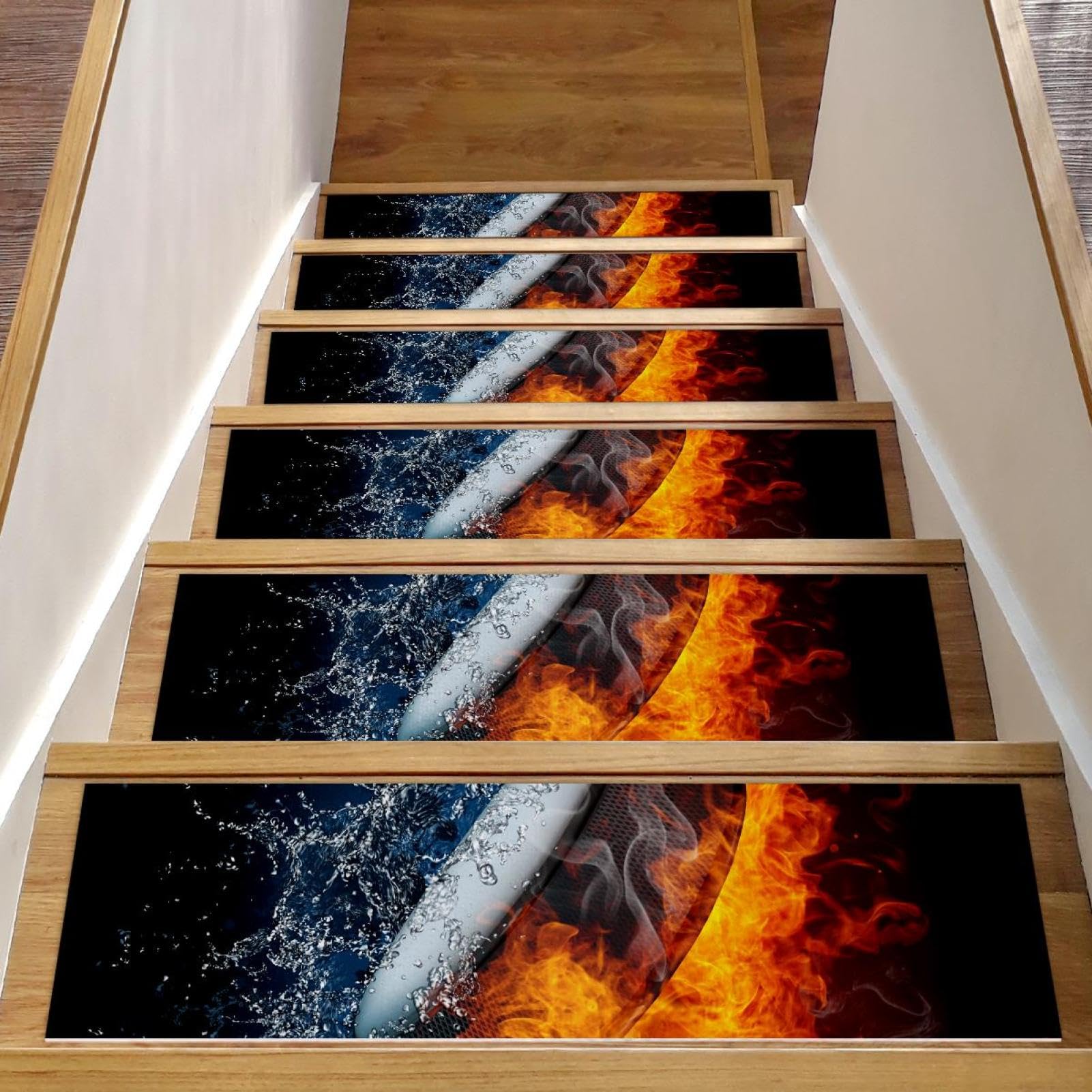 Alfombra para peldaños de escalera con almohadillas antideslizantes de alta fricción