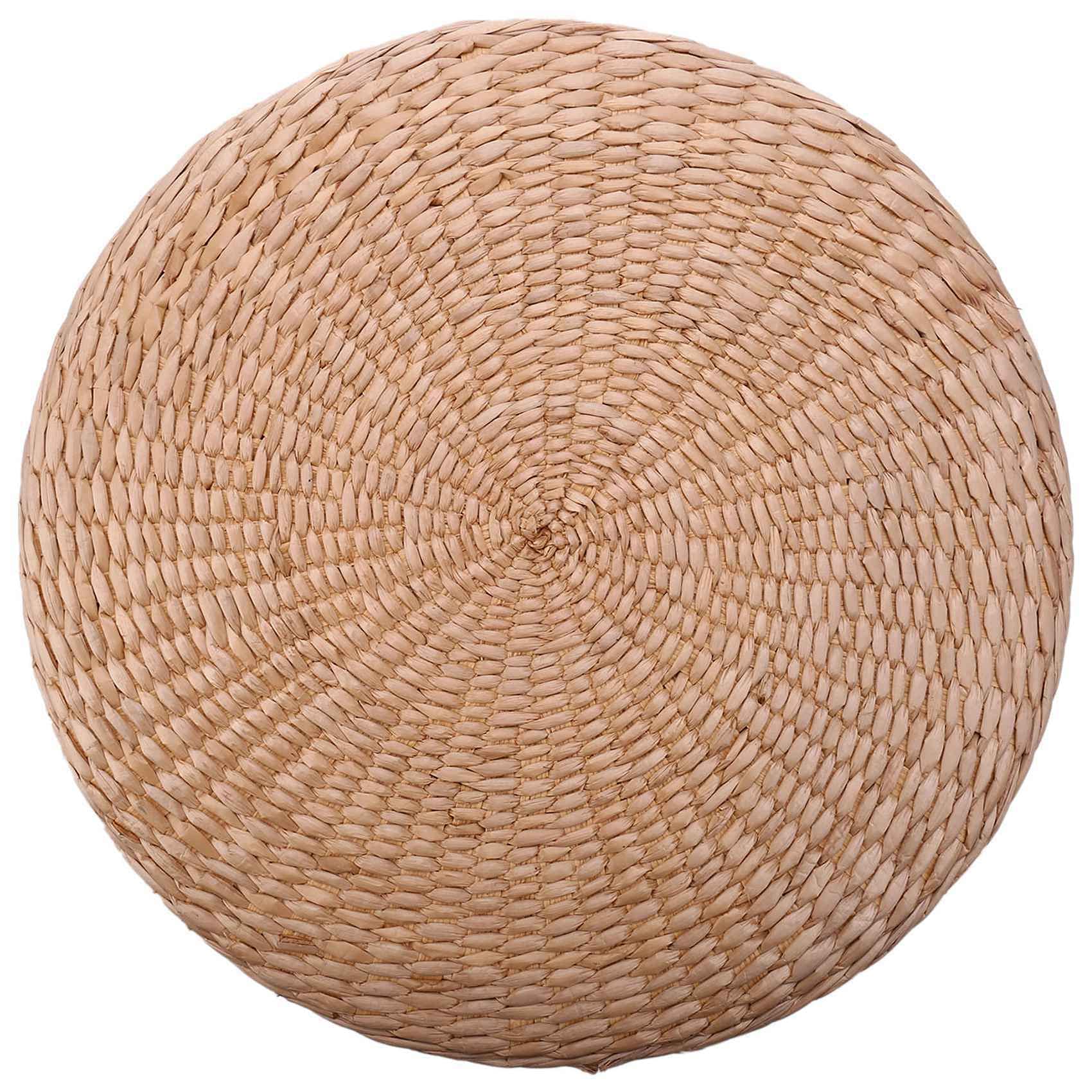 Cwmiibili 6 Pcs 40cm Cushion Round Straw Weave Handmade Pillow Floor Yoga Chair Seat Mat