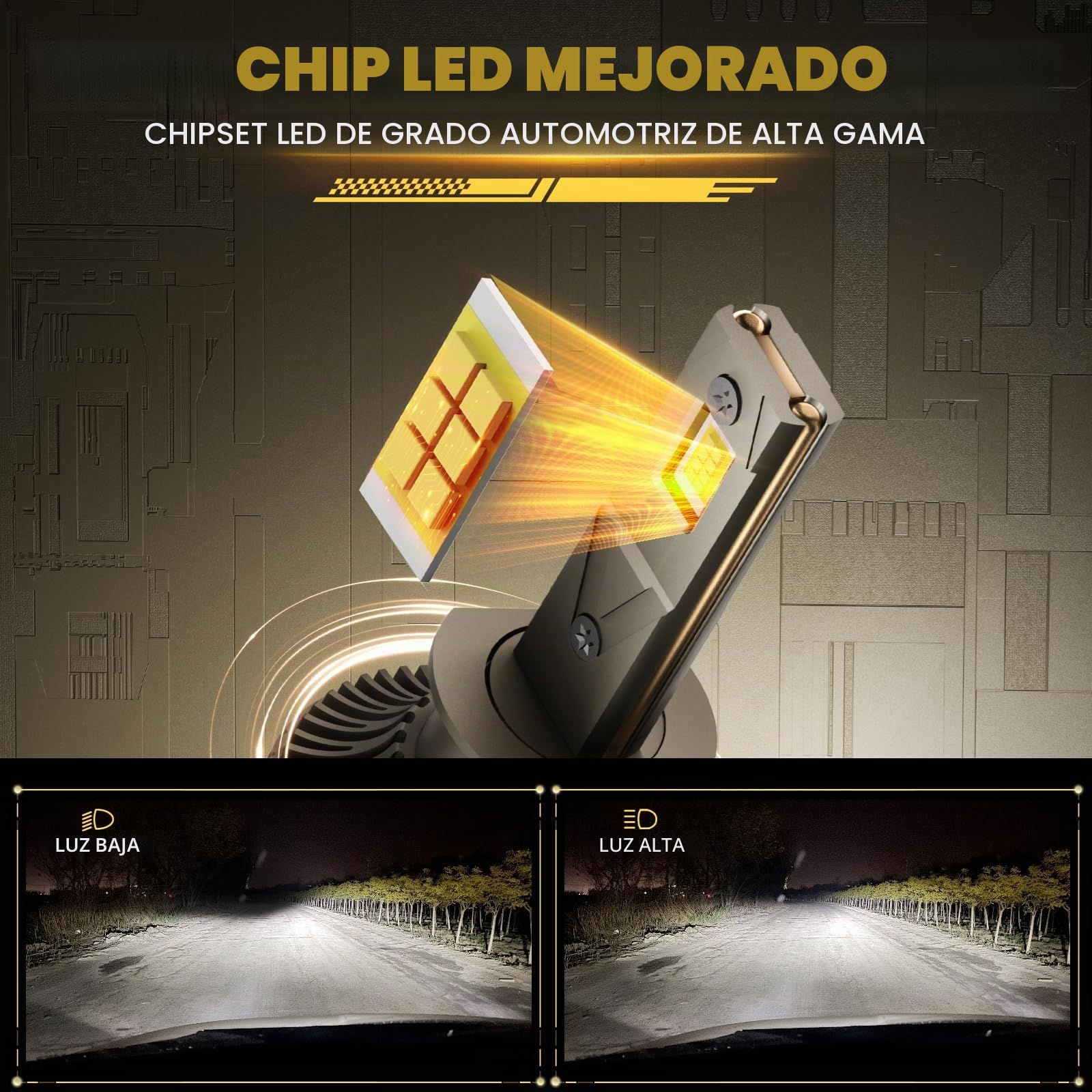 KOYOSO H11 LED Bombillas 180W 36000LM Lámpara Faro para 12V Auto, 2 Piezas | Compatible CANBUS, Luminosidad Mejorada, IP68, 360° light No Dark, 15000RPM Fan & 2 Copper Tubes Refrigeración Óptima