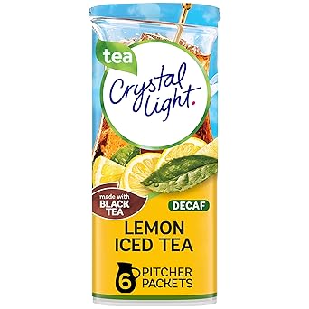 Crystal Light Decaffeinated Lemon Iced Tea Drink Mix 6 Pitcher Packets