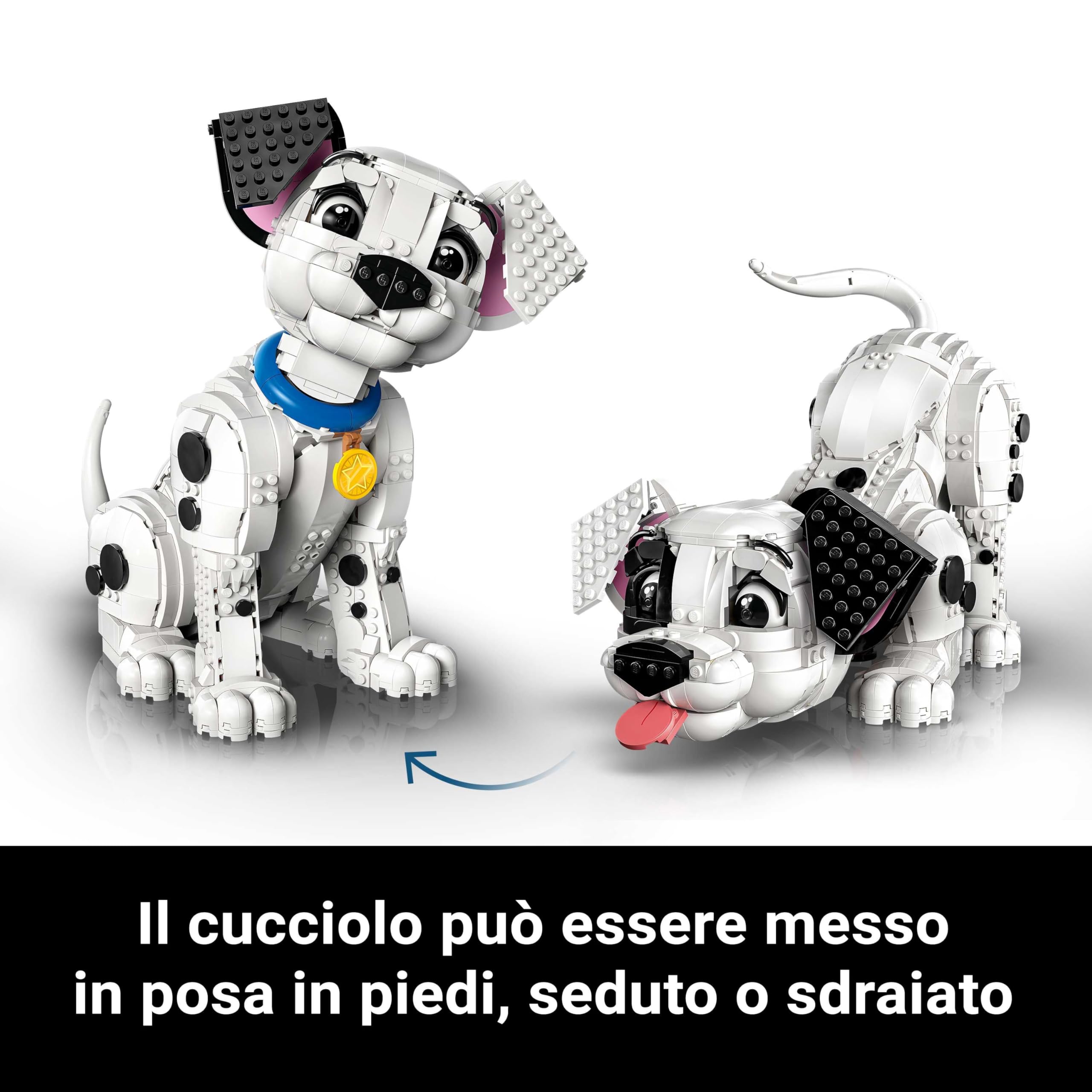 LEGO | Disney Cucciolo de La Carica dei Cento e Uno - Kit di Modellismo Personalizzabile per Adulti - si Trasforma in 6 Cani Diversi con Testa e Coda Rotanti - Decorazione Casa - Idea Regalo - 43269