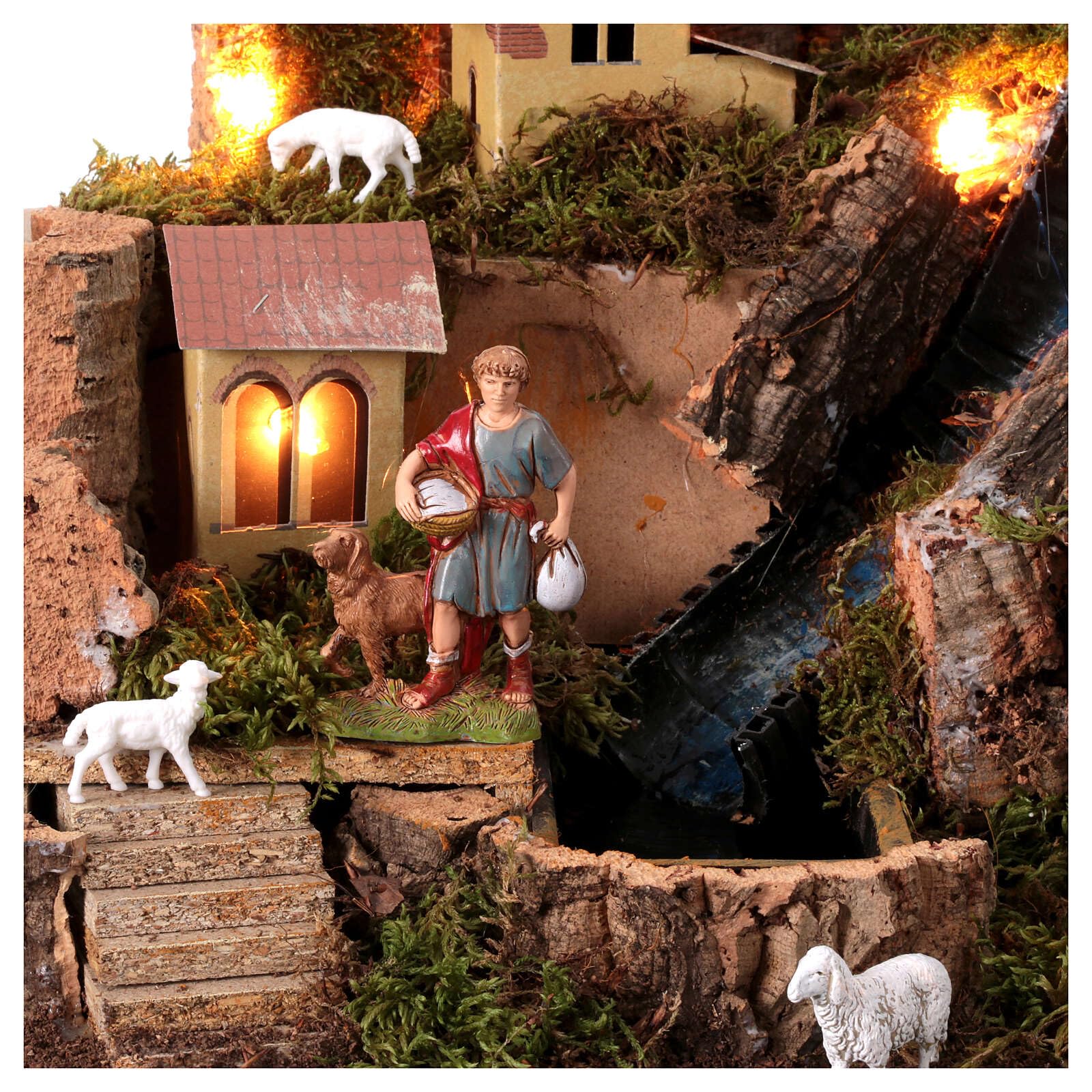 Holyart Portal de belén con Luces, Cascada y Cueva 40x58x38, VacíoAnchura: 58 cm|Altura: 40 cm|Profundidad: 38 cm