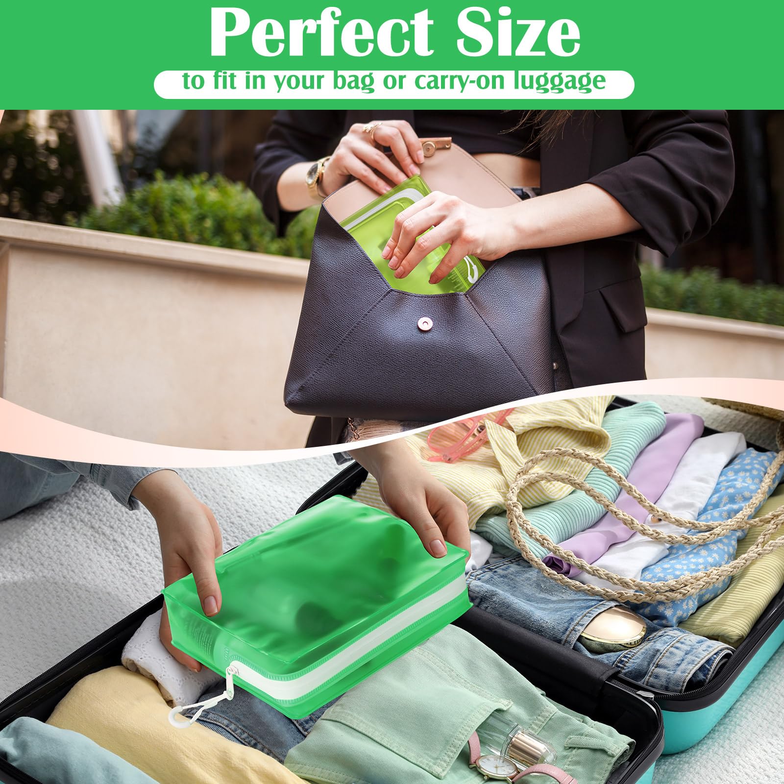 Bolsas de aseo transparentes esmeriladas a prueba de fugas, bolsas de viaje con cremallera, bolsa de maquillaje aprobada por la TSA, bolsas de cosméticos de viaje impermeables para mujeres y