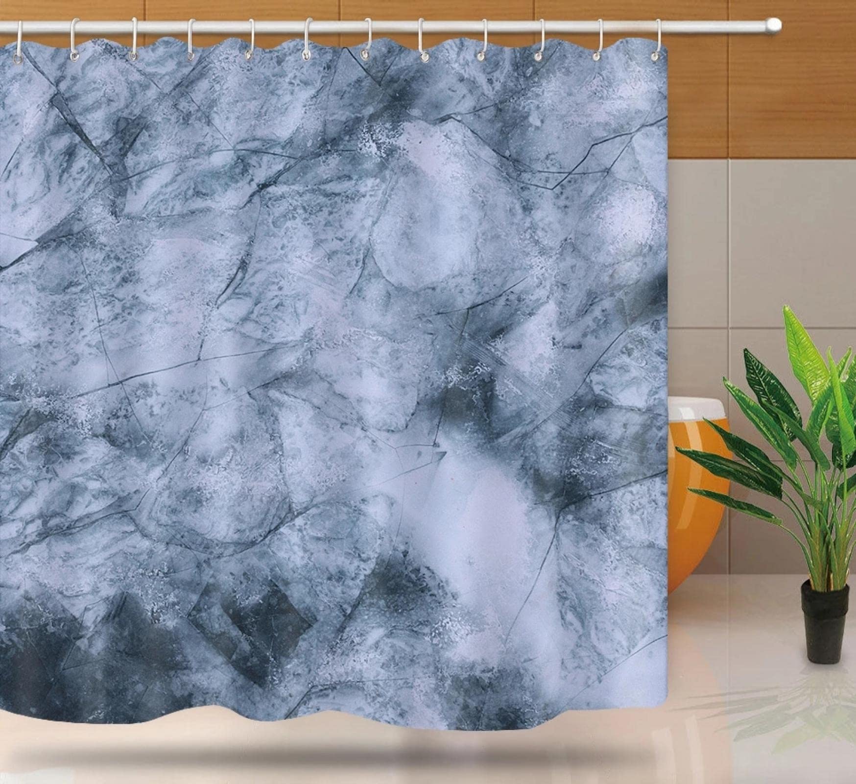 Moderne wasserdichte Duschvorhänge Stoff Polyester Marmorstreifen Druck Duschvorhänge Badezimmer Duschvorhänge 300x200cm/118x78in(WxH)