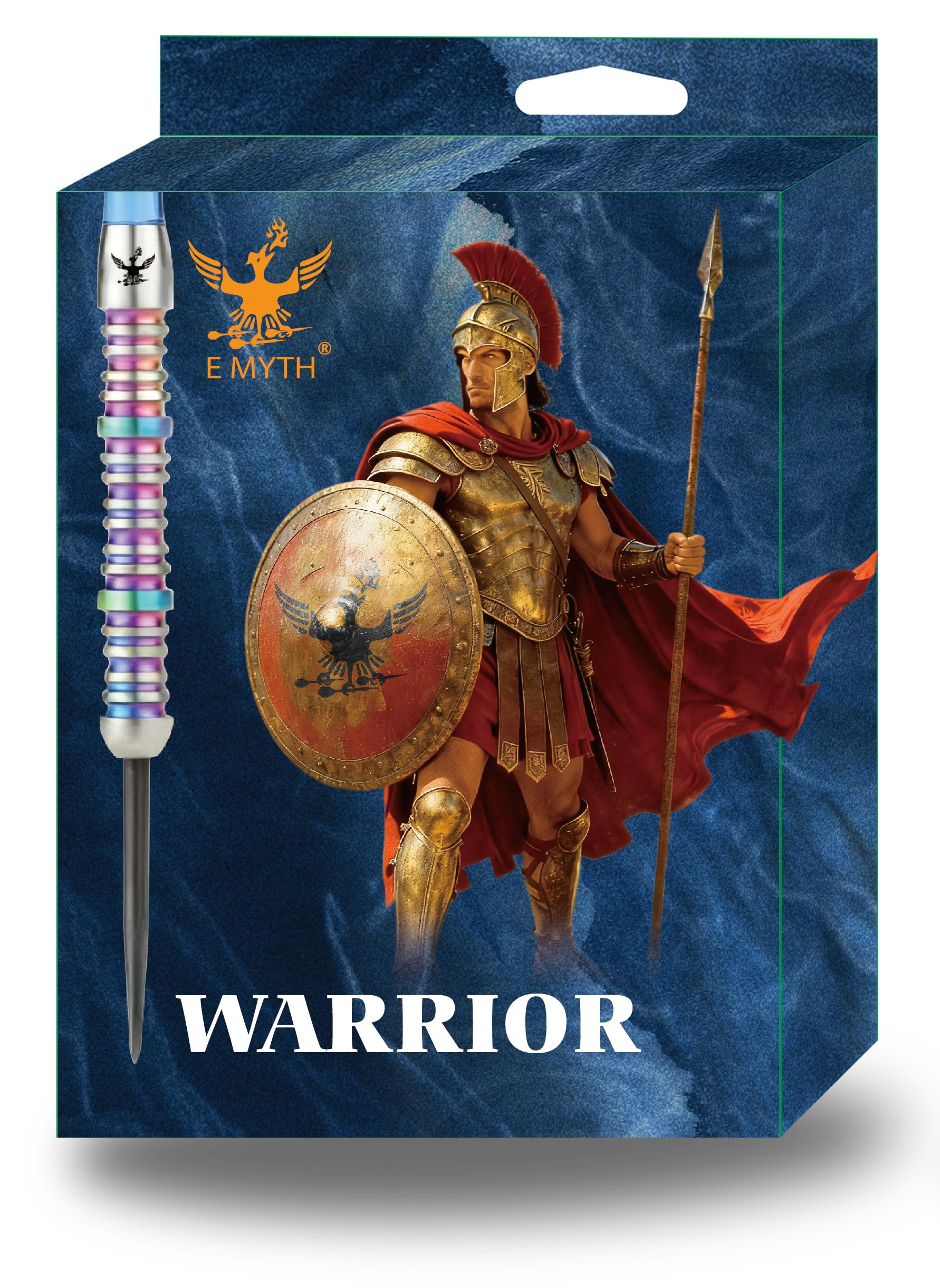 EMYTH Warrior Zestaw rzutek ze stali wolframowej, 21 g, 90% wolframu, 6,8 mm × 47 mm, opalizujące, segmentowe, antypoślizgowe radełkowane, pełne akcesoria, zestaw prezentowy wojownika do turnieju i