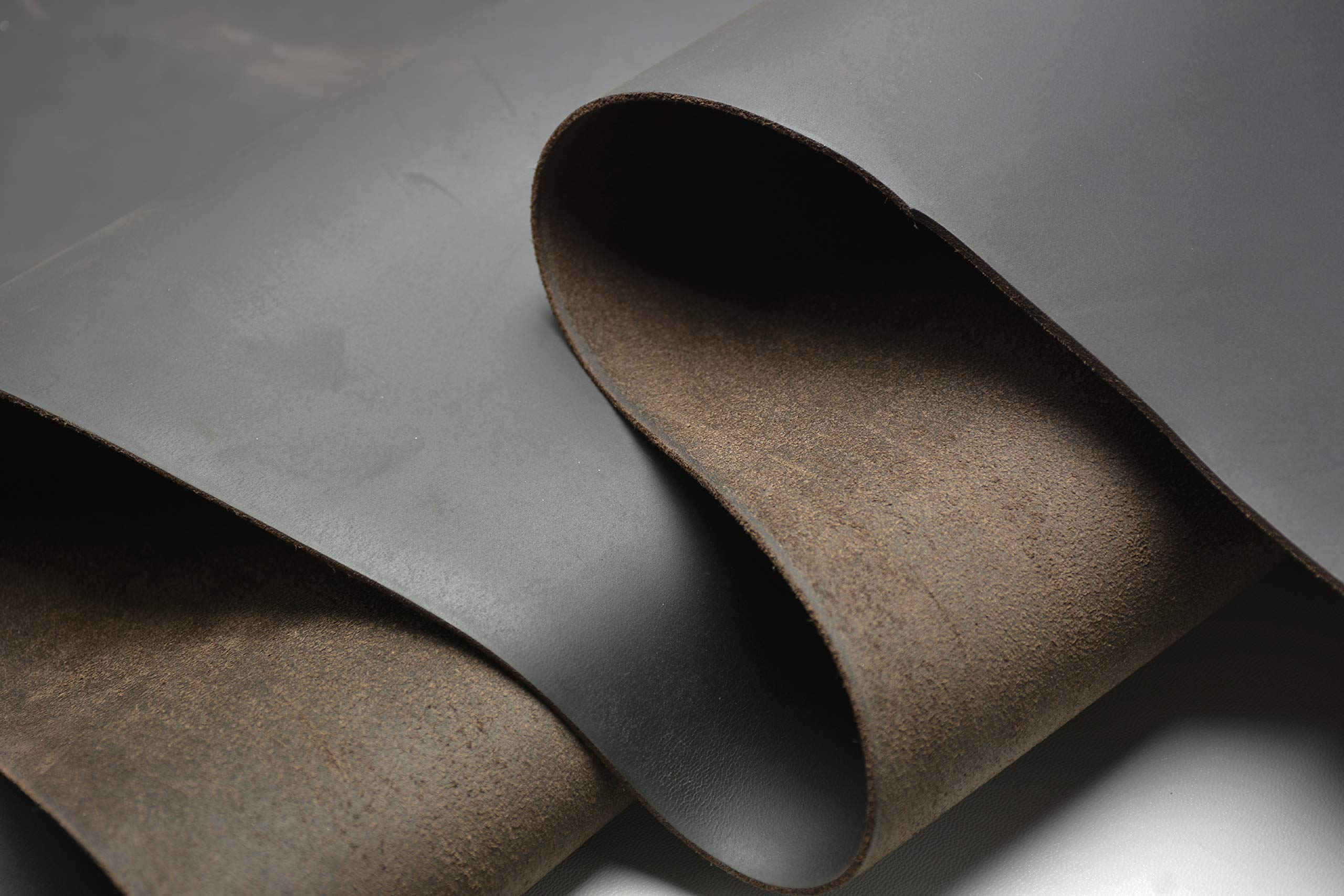 7-8 oz Thick Full Grain Tooling Leather Thick Cowhide Skin Crazy Horse Crafting Arts Leather (Dark Coffee, 12"X12")