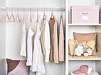 Vista 7 de StorageWorks Percha de madera para abrigos, perchas de madera para ropa, paquete de 30 unidades, color rosa, perchas de madera natural para abrigos