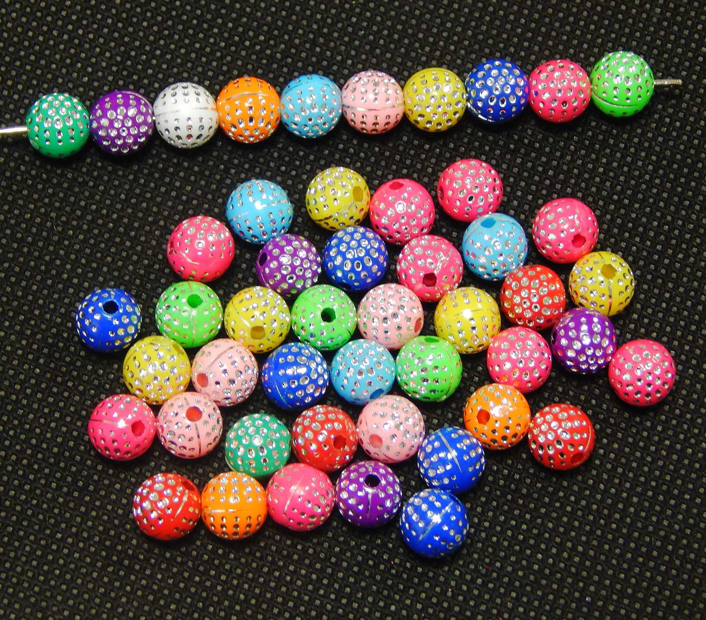 200 pezzi di perline rotonde trasparenti da 7 mm con numeri, perline in