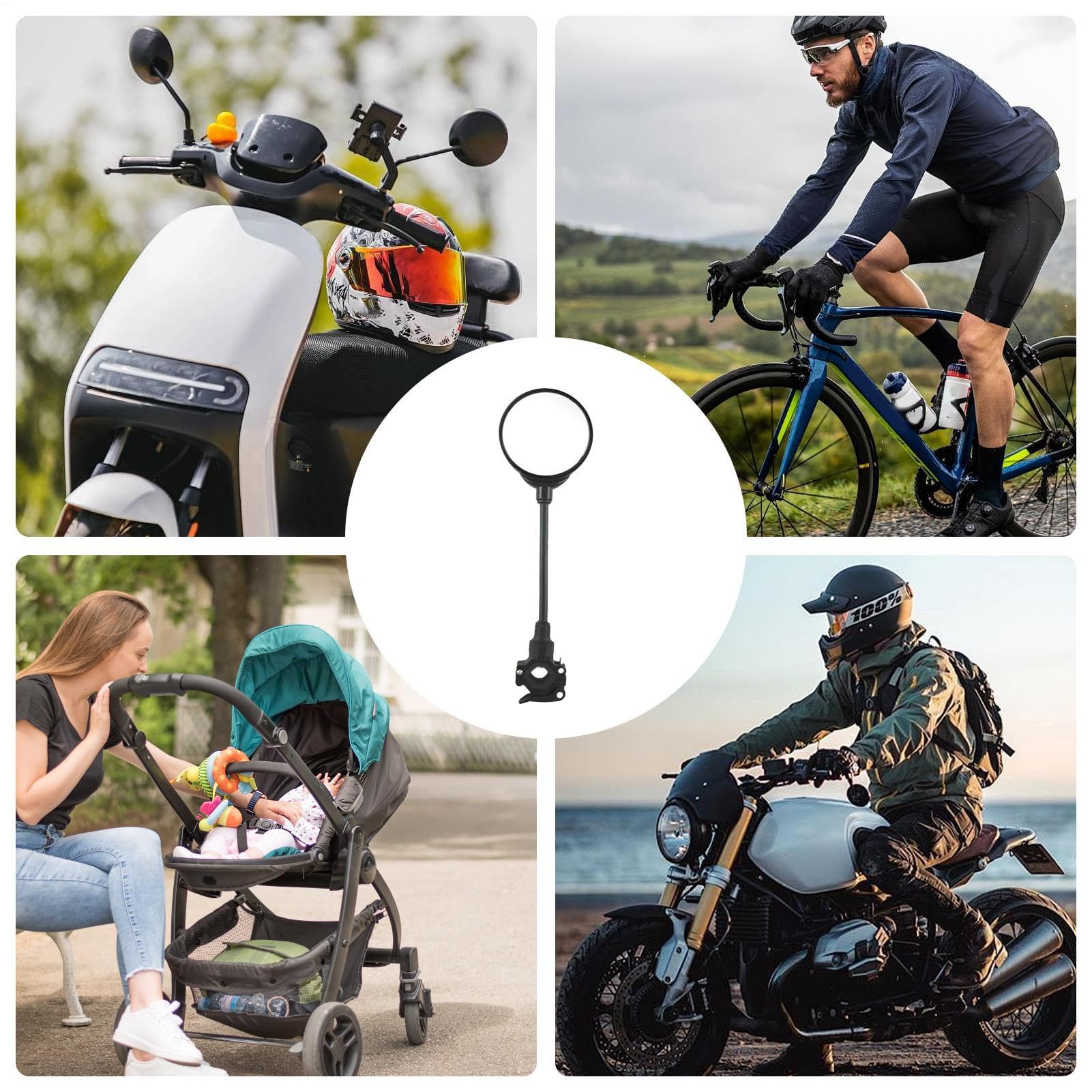 Stroller lusterko wsteczne, wypukłe lusterka, Adorable Compact Easy-to-Install Jogging Strollers, Adjustable Security Mirror Attachment for Childrens and, czarne