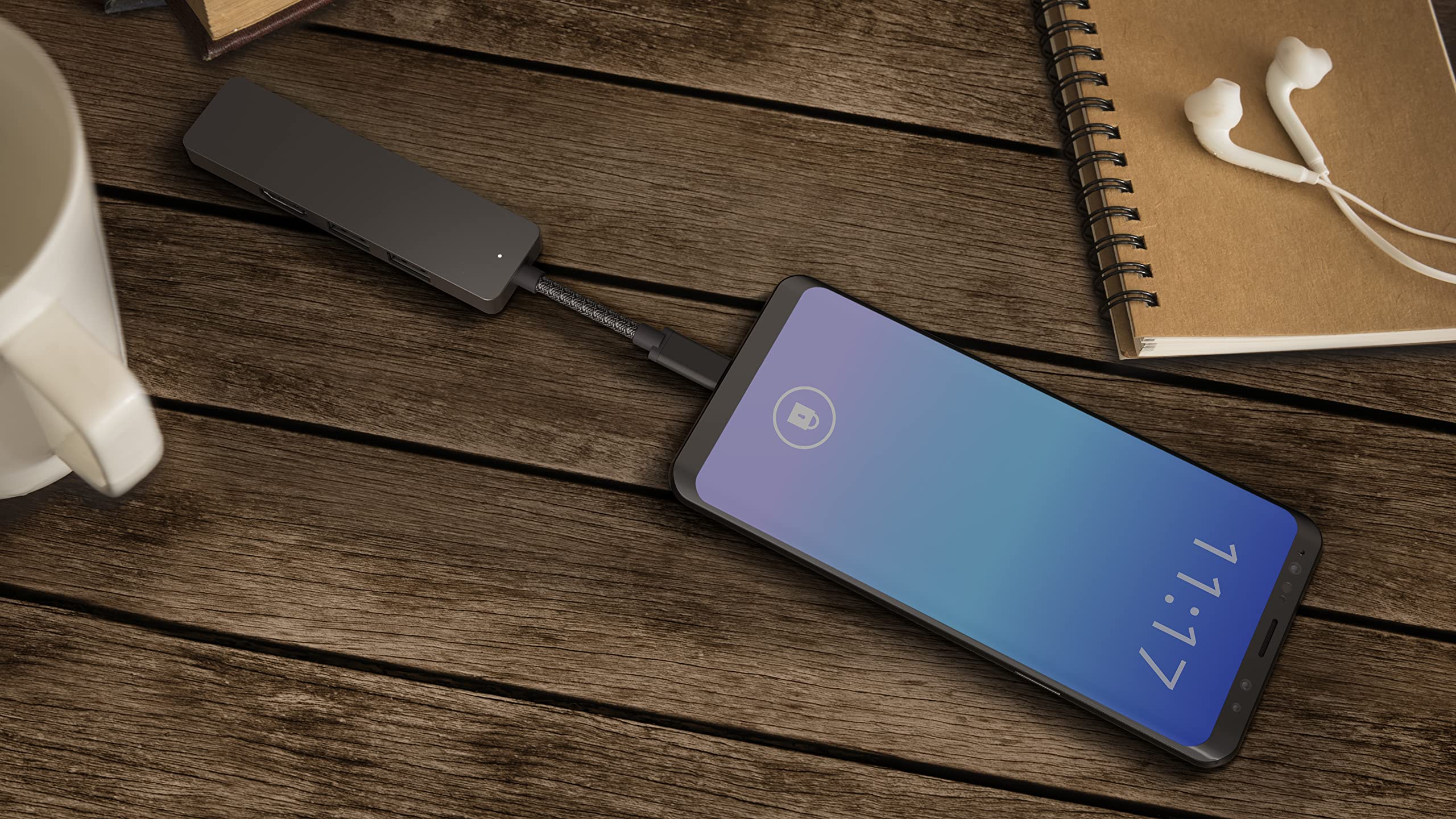 HP Envy USB-C Concentrador - (2 Puertos USB-A, 1 Puerto HDMI 2.0, Base de Goma, hasta 90 W, Windows 10, Windows 8,Windows 7, Chrome™ OS), Color Negro