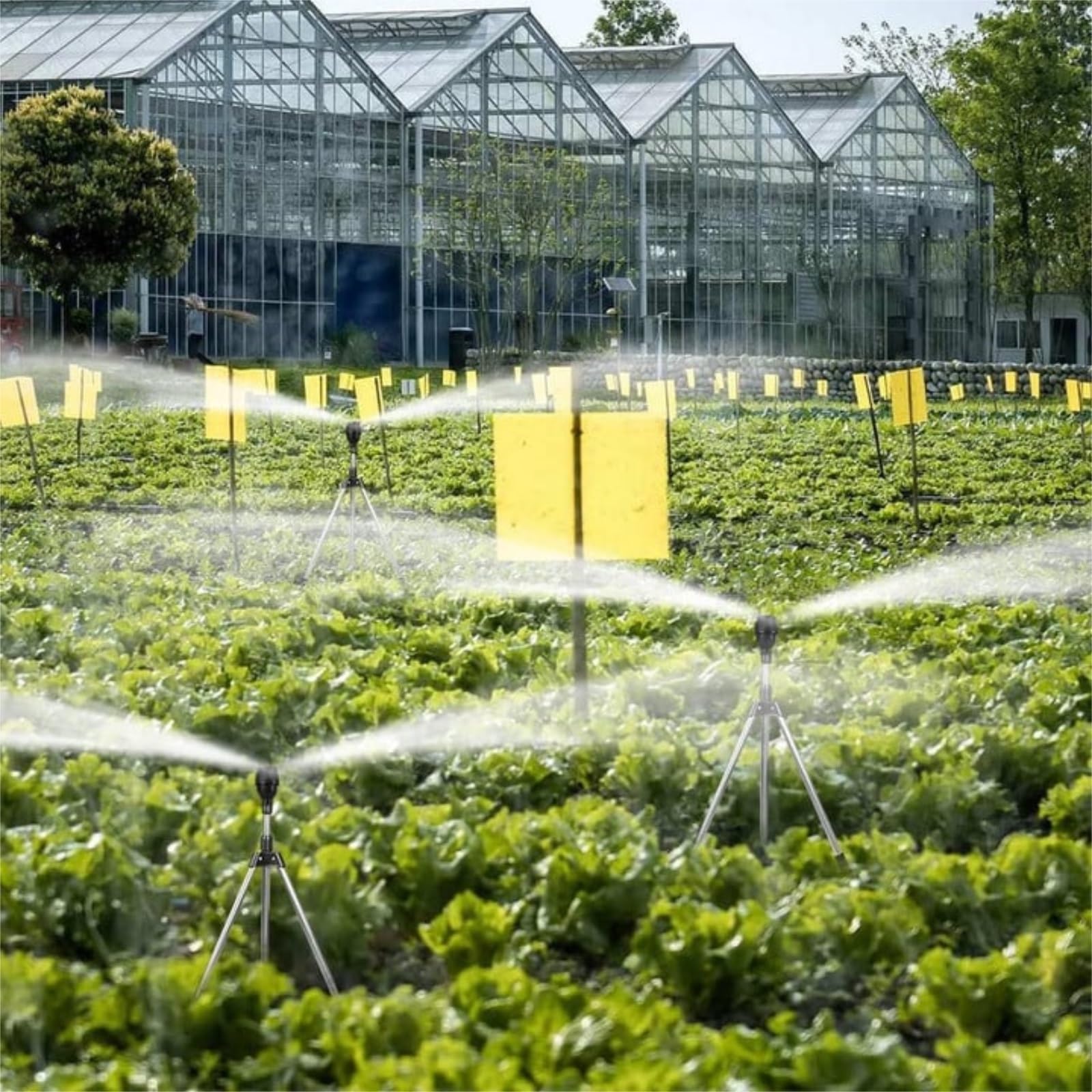 Irrigatore rotante a treppiede, irrigazione automatica a 360 gradi, irrigatore rotante a treppiede per grandi aree, irrigatore rotante regolabile con supporto telescopico per irrigazione da giardino e