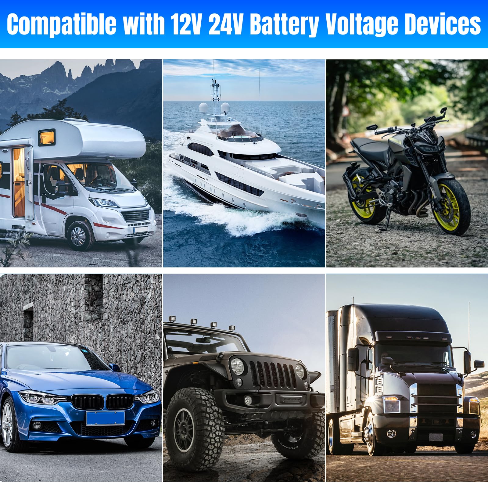 Linkstyle 2 Pezzi Voltmetro Digitale DC 12V 24V, Misuratore di Tensione Impermeabile con Display a 3 Colori per Auto Moto Barca Camper