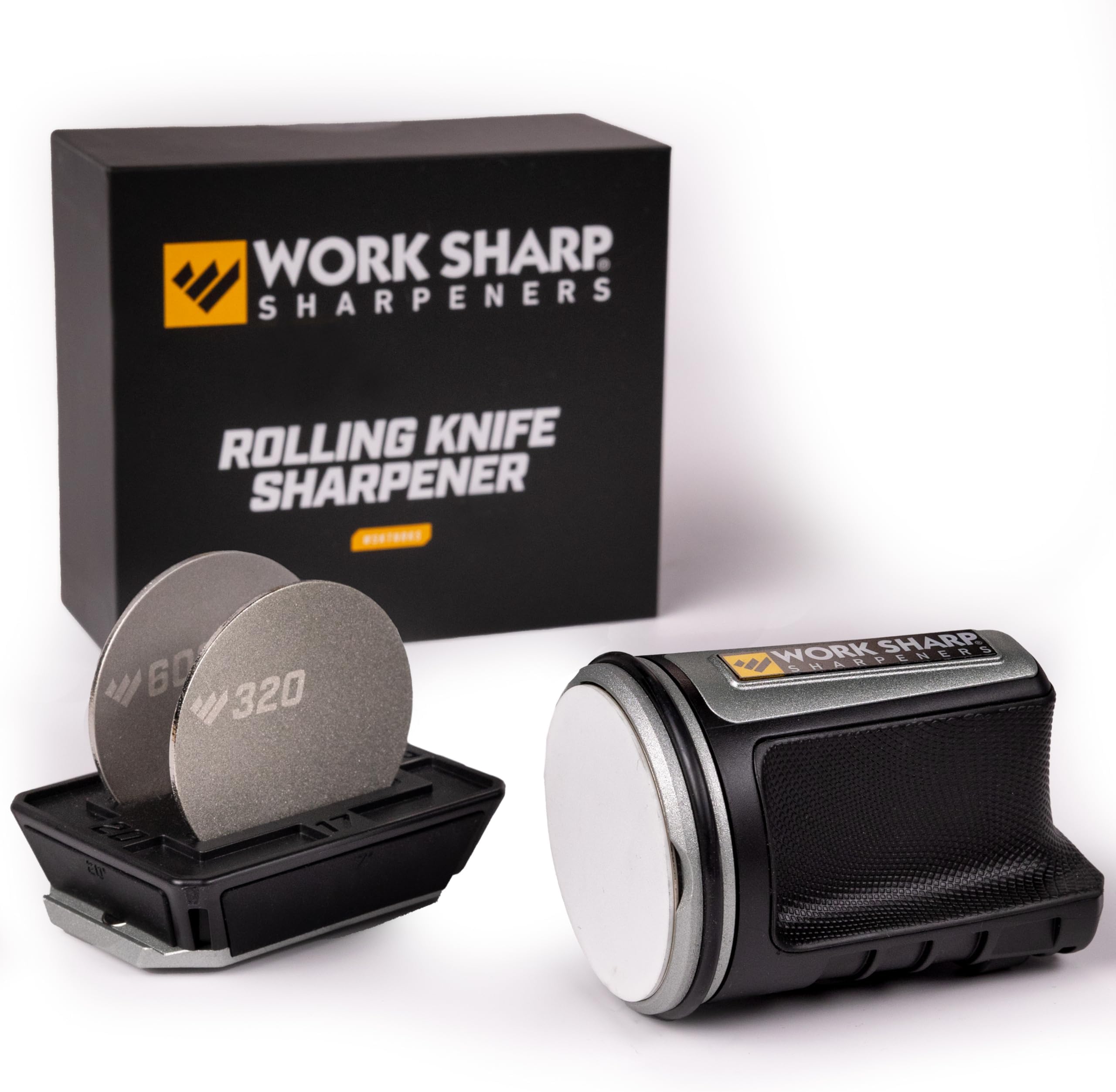Rolling Knife Sharpener- 4 Sharpening Angles - For All Kitchen Knife Sets