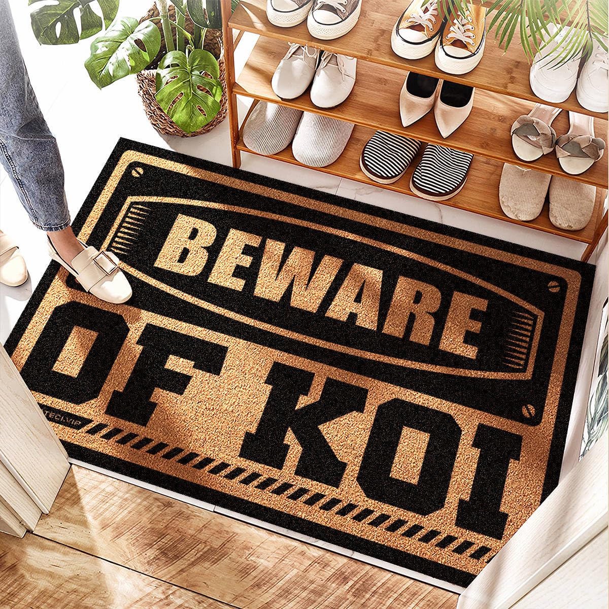 Tapis sous-porte lavable et antidérapant Koi pour stopper la saleté de l'entrée