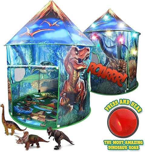 Miniatura 2 de Toy To Enjoy - Tienda de campaña desplegable de dinosaurios para niños, perfecta para interiores y exteriores. Tienda de campaña de dinosaurios para
