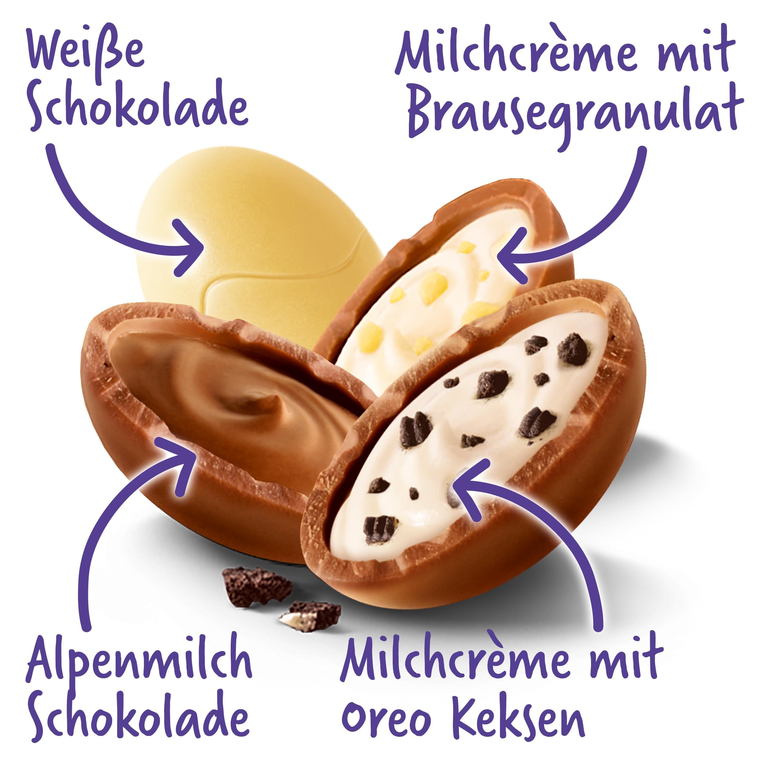 Milka Schoko Bonbons Mix mit OREO, Daim, Knister & Alpenmilch, 132 g | Festlich einzeln verpackt und ideal zum Teilen und Verschenken in der Weihnachts- und Adventszeit