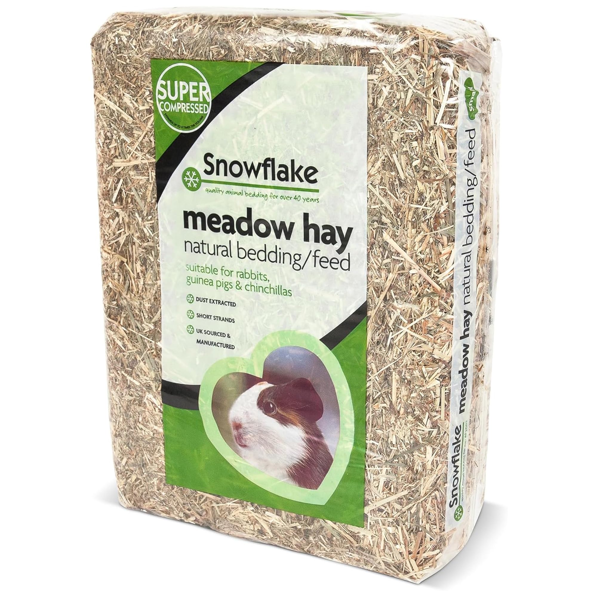 Pluto Packaging Fresh Natural Premium Dried Meadow Hay Grass Ideal For Small Animals & Pets (Large 3kg, 3 Bags)