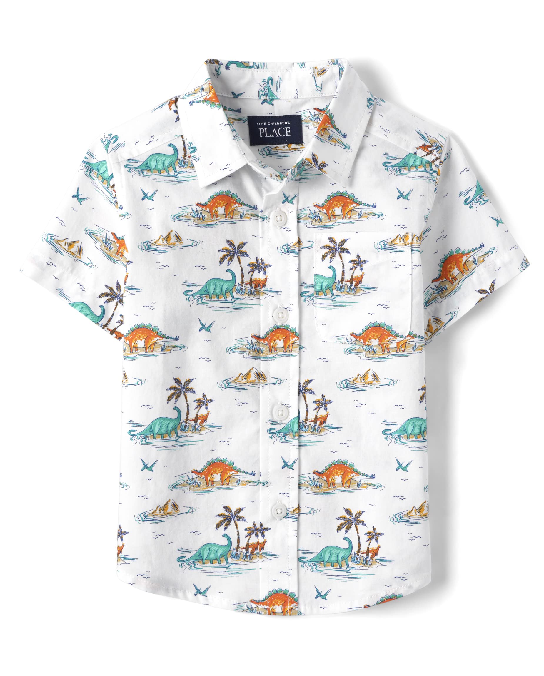 The Children's Place baby boys Short Sleeve Button Down Shirt
