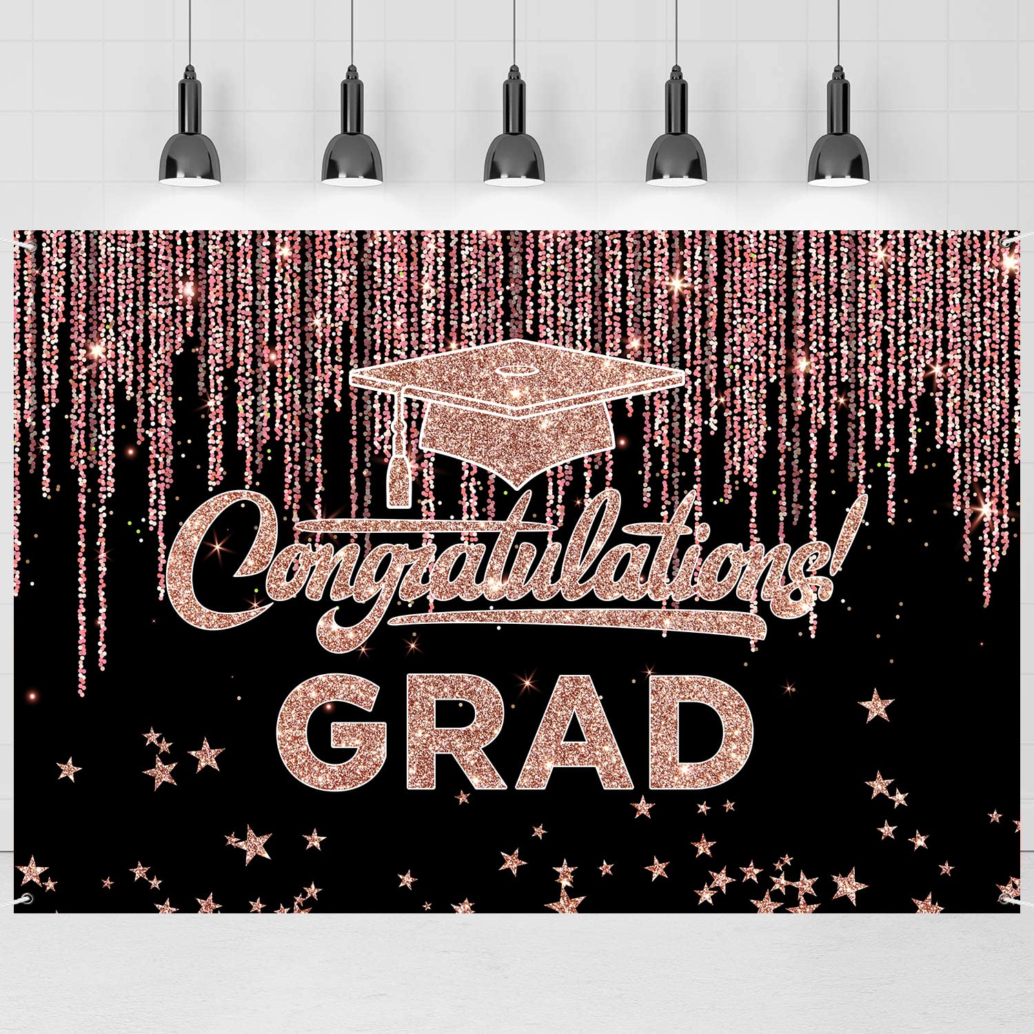 Congratulations Grad Backdrop Banner, Graduation Photography Backdrop Poster Finally Done Banner Graduation Party Decorations Photo Booth Props 6x4ft