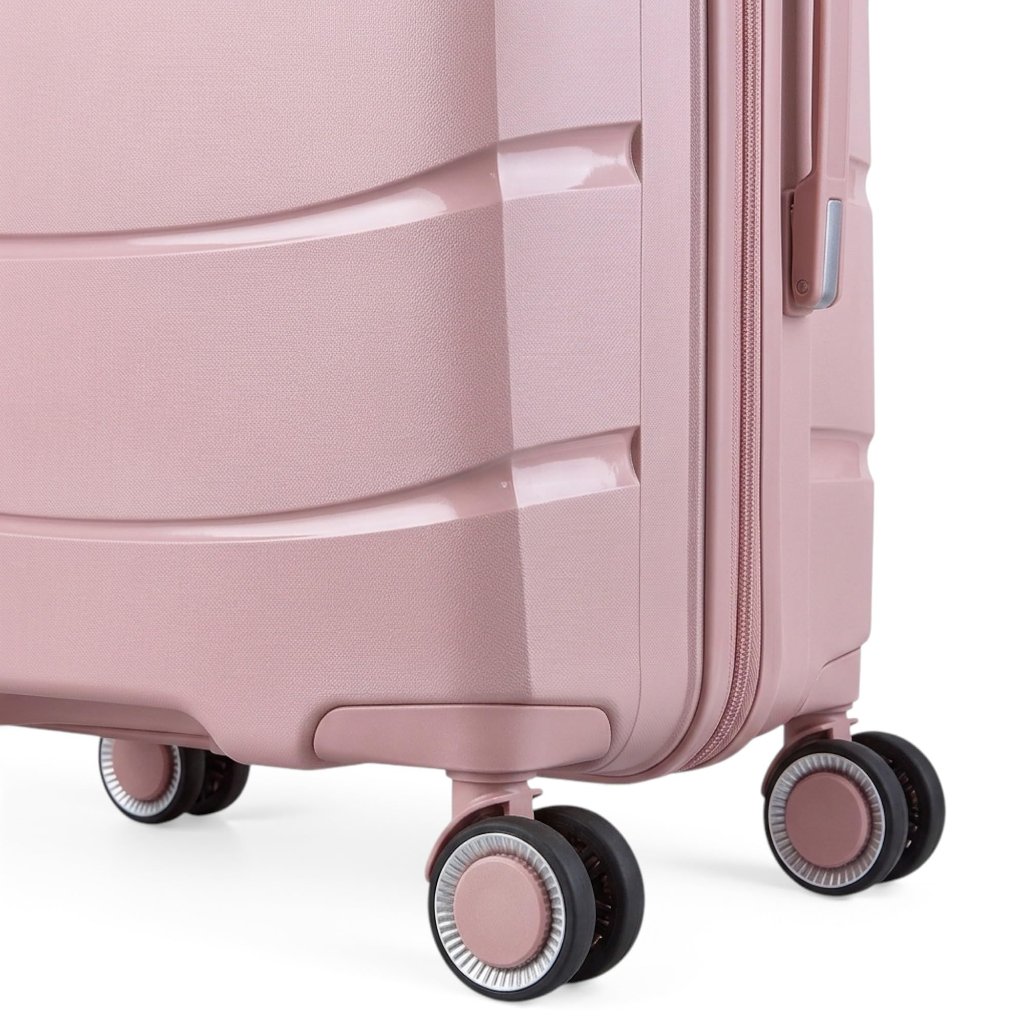Grande Valise 75 cm Rigide Polypropylène - Valise Soute Avion Grande Taille XXL, 4 Roues Doubles Silencieuses, Serrure à Combinaison, Poignée Télescopique, 75 x 50 x 28 cm, Rose Gold