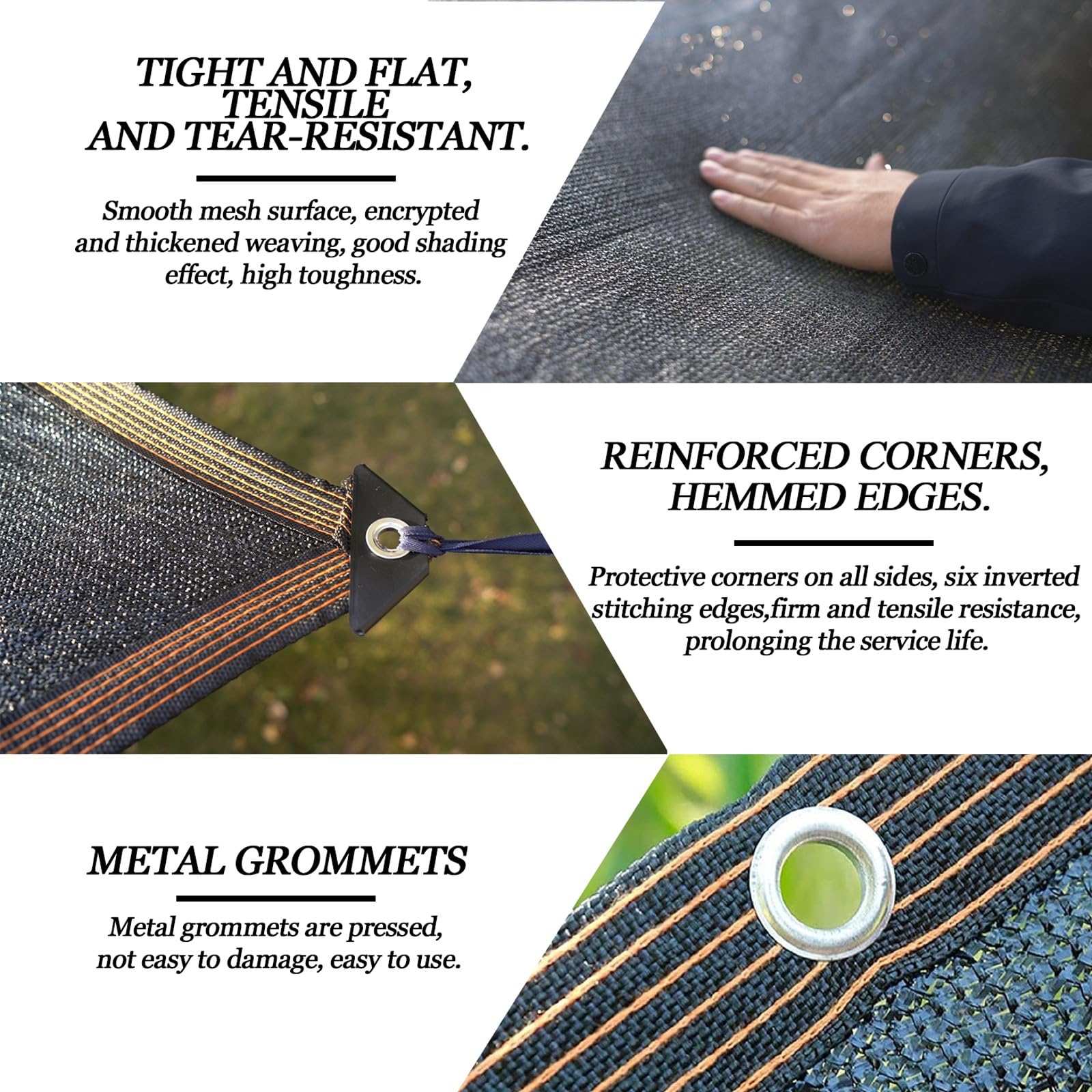 Tela de sombra 80 % negra, 2 x 4 m, malla de protección UV con ojales, tela transpirable para exteriores, patio, piscina, jardín, red de bloqueo solar