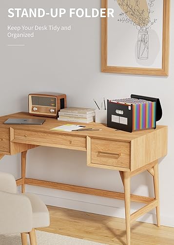 Miniatura 9 de ABC life Organizador de archivos de acordeón de 26 bolsillos, organizador mensual de recibos, carpetas de archivos expansibles con pestañas