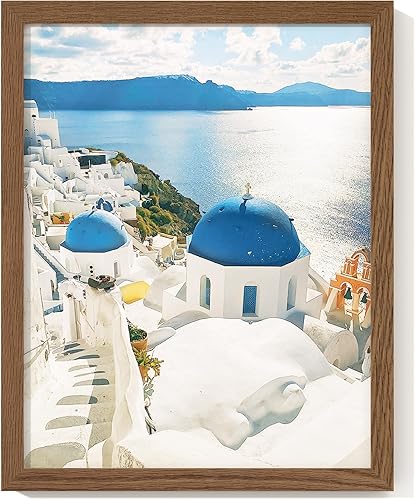 Miniatura 151 de Axeman Marco para póster de 18 x 24 pulgadas con paspartú para 16 x 20 pulgadas, marco de fotos de madera maciza de roble con vidrio templado, marco