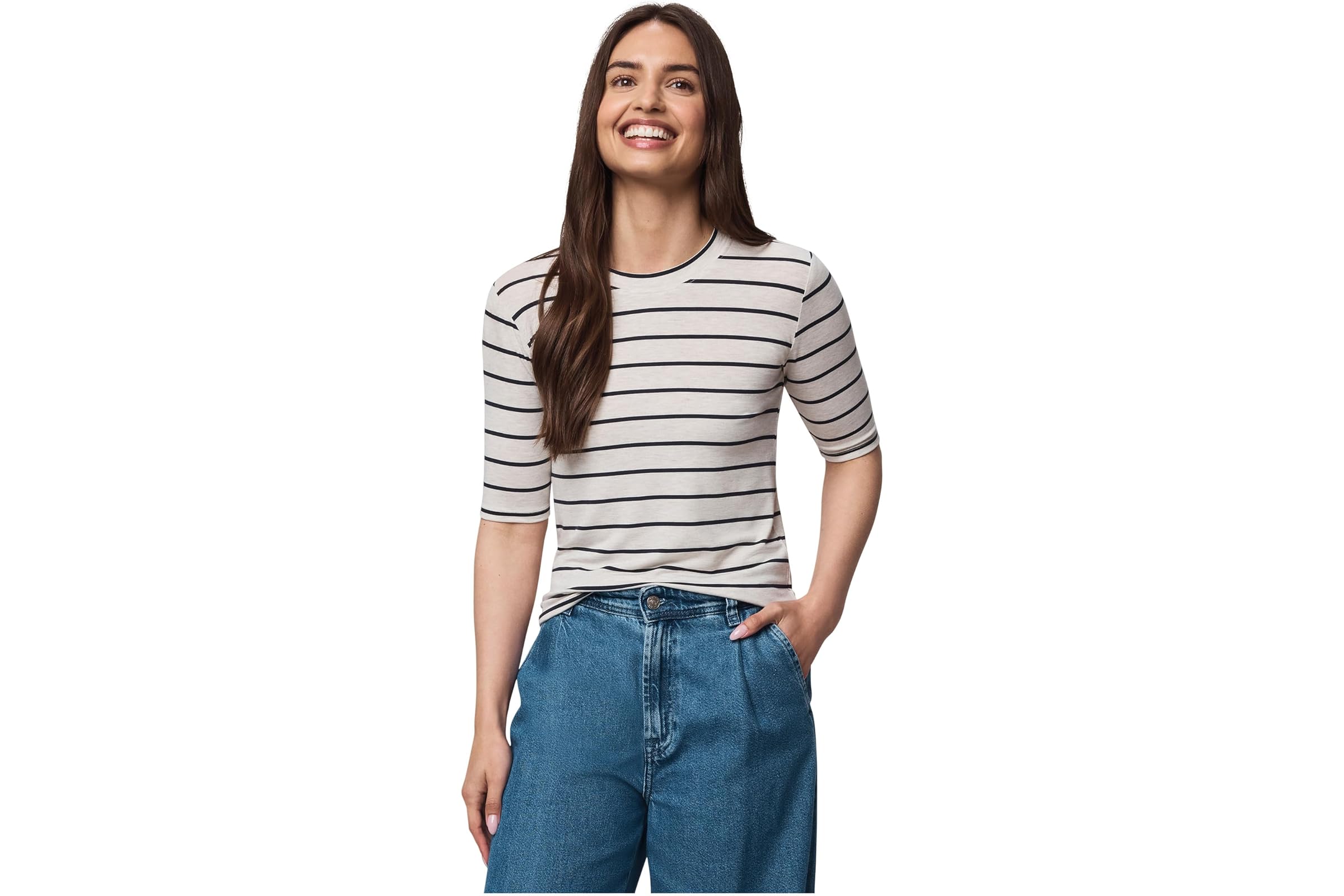Splendid Bamboo Stripe Quarter Sleeve Tee
