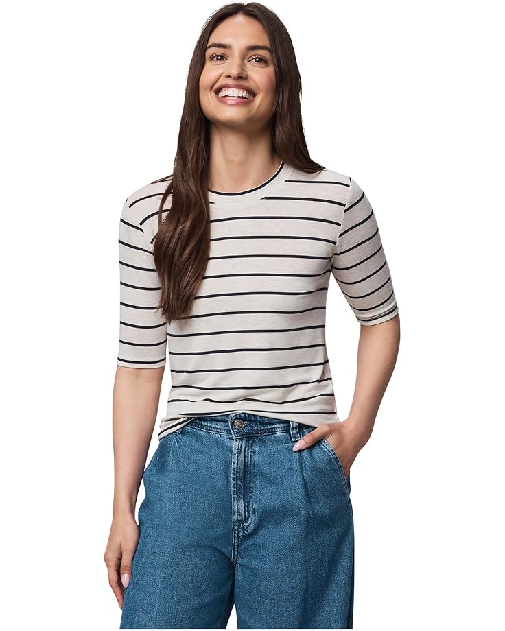 Splendid Bamboo Stripe Quarter Sleeve Tee - Main View