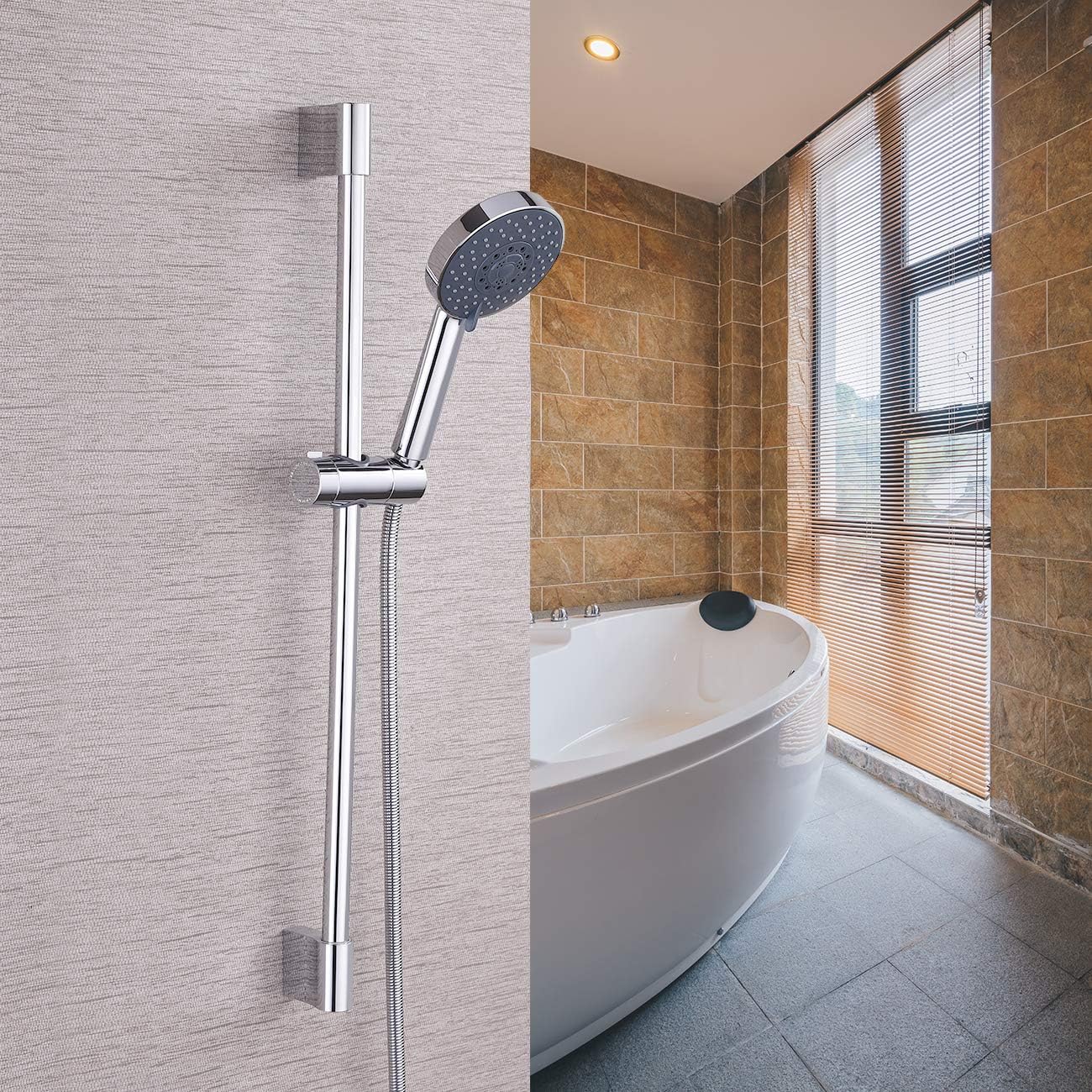 KES Replacement Hand Shower Bracket for Slide Bar Adjustable 19-25MM O.D Chrome Plated, PB4