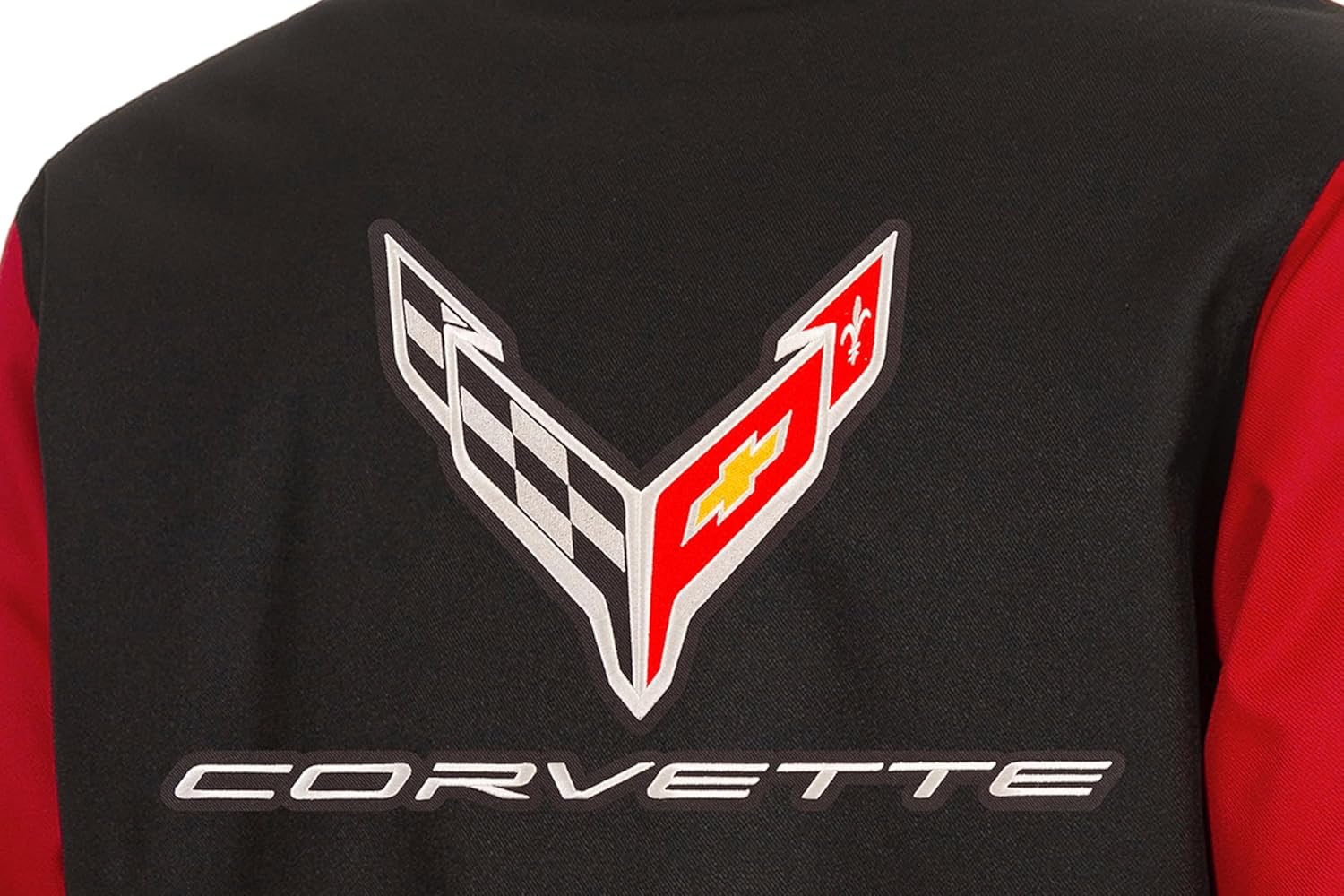 JH Design Corvette C8 Jacket Poly-Twill Snap-Up Coat