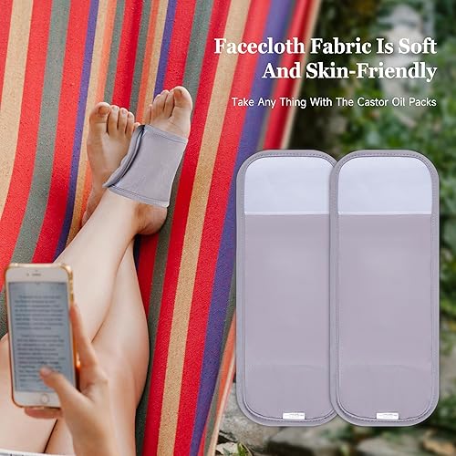 Miniatura 7 de Paquete de aceite de ricino para pies, paquete de aceite de ricino orgánico reutilizable para manos, brazos, pantorrillas y antifugas de aceite de