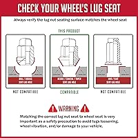 Vista 6 de Wheel Accessories Parts 24 tuercas de rosca M14x1.5 de 14 x 1.5 pulgadas de largo de 1.90 pulgadas de largo, 7 ranuras hexagonales para Chevy
