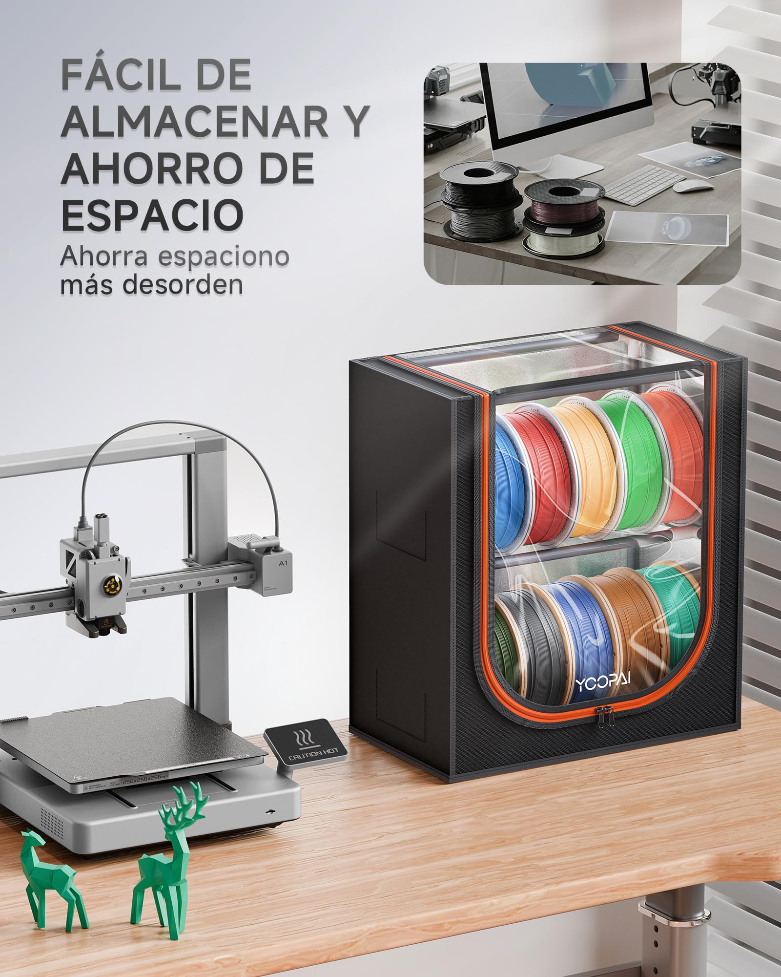 YOOPAI Cubierta de tela para almacenamiento de filamentos, 10 rollos