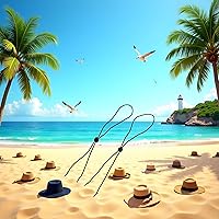 Vista 4 de 10 piezas de correa ajustable para sombrero con clip para sombrero resistente al viento, sujetadores de tapa con clips para pesca, navegación, 1