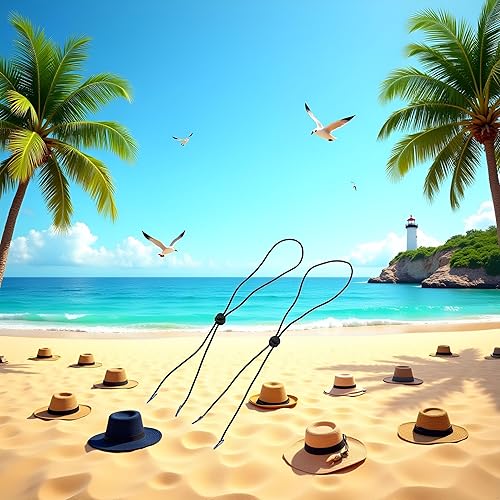 Miniatura 4 de 10 piezas de correa ajustable para sombrero con clip para sombrero resistente al viento, sujetadores de tapa con clips para pesca, navegación, 1