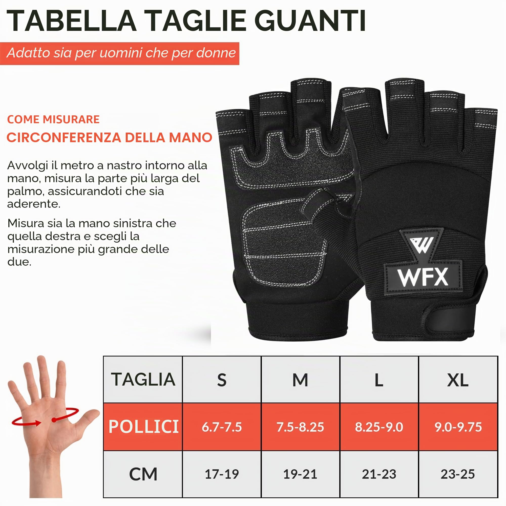 WESTWOOD FOX GEAR Guanti Resistenti Senza Dita, Guanti protettivi da Lavoro, Palmo Imbottito, Mezze Dita Nere (Grande)