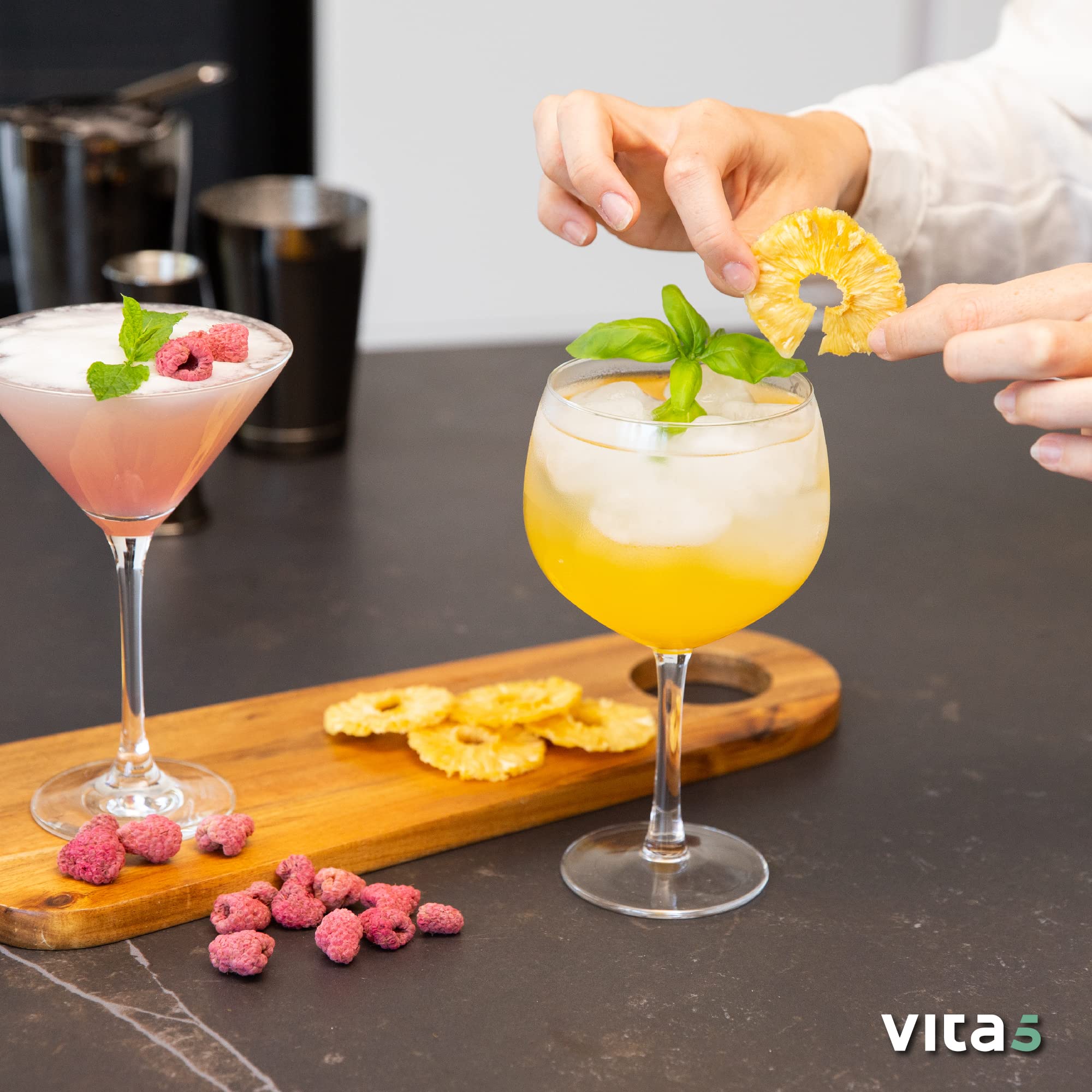 Vita5 Deshidratador de Alimentos con 7 Bandejas de Acero Inoxidable - Deshidratador con Temperatura Regulable 35-75°C - Deshidratadoras de Carne, Setas y Fruta con Timer 24h – 650W Desidratadoras